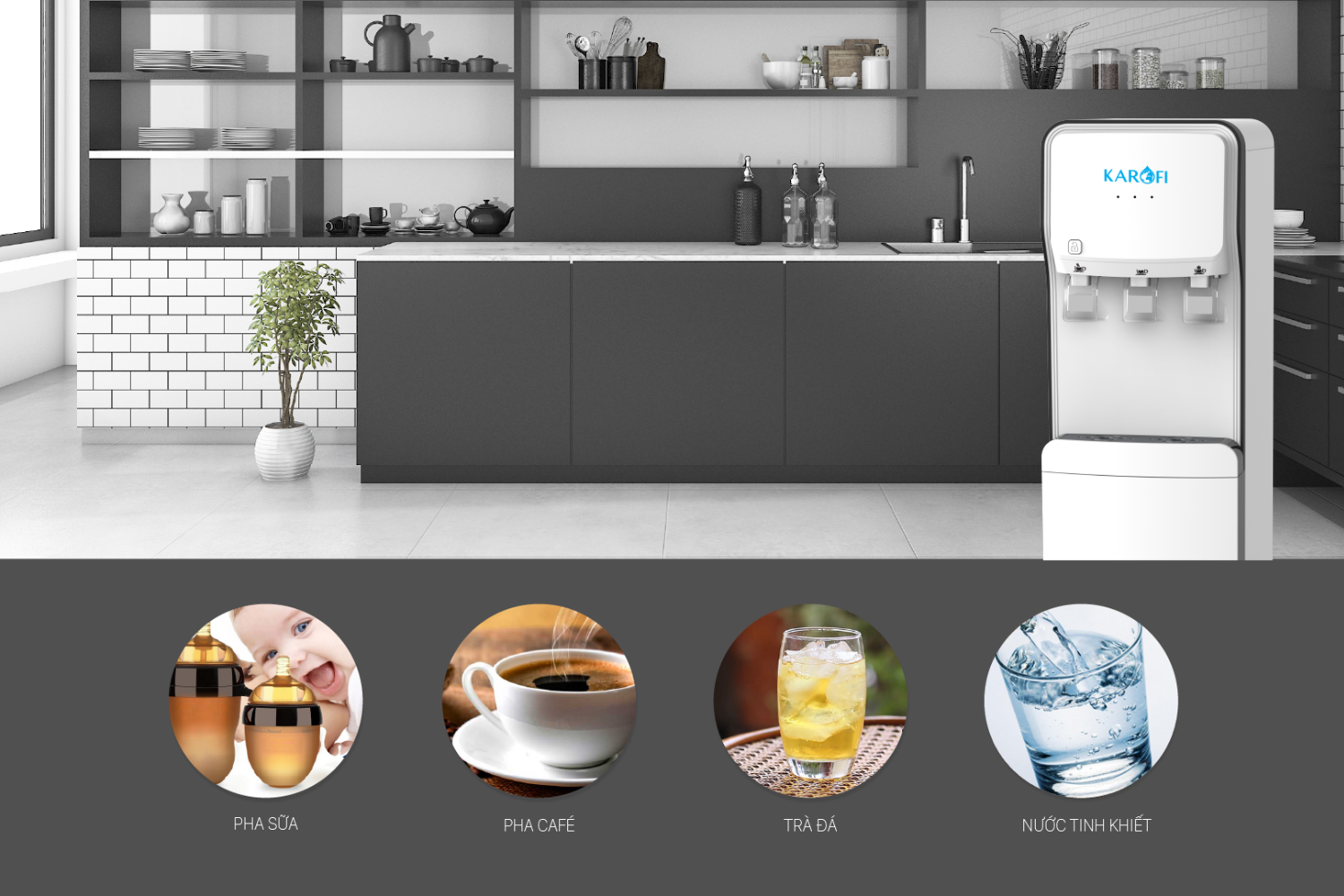 Sản phẩm được thiết kế với 3 vòi nước tương ứng từng mức nhiệt riêng biệt