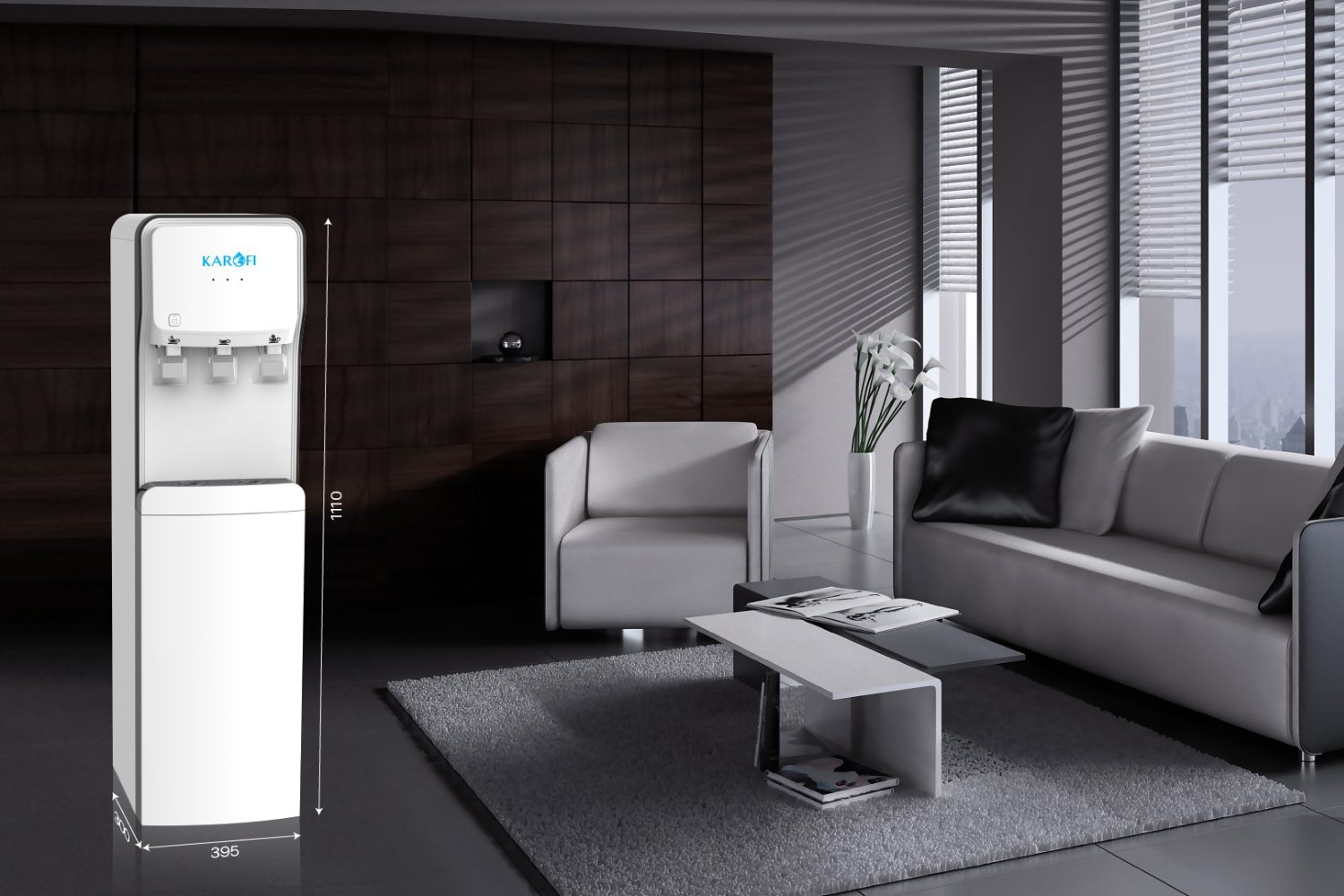 Cây nước nóng lạnh Karofi HC18 sở hữu thiết kế đứng nhỏ gọn và tinh tế