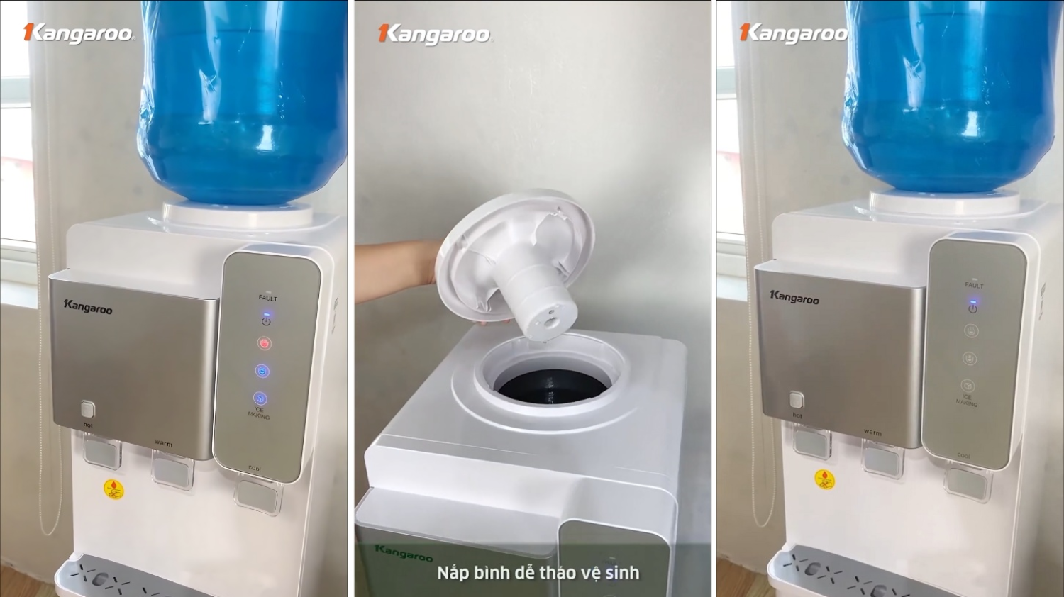 Thiết kế nắp bình úp thông minh có thể tháo rời, đơn giản hóa việc vệ sinh