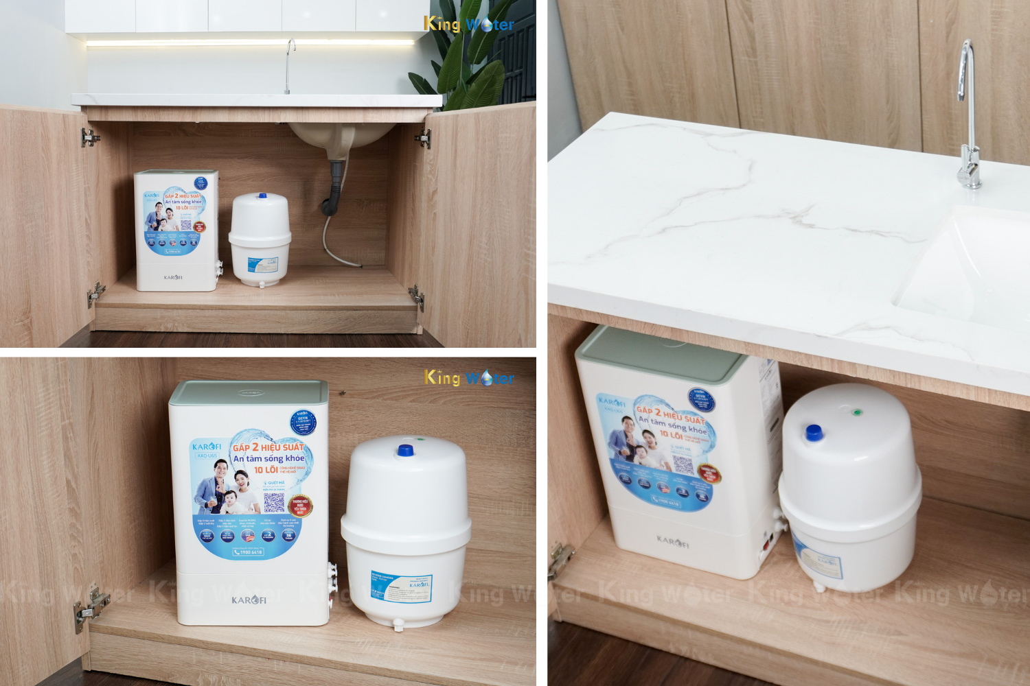 Máy lọc nước RO Karofi KAQ-U65 10 lõi lắp đặt được mọi vị trí
