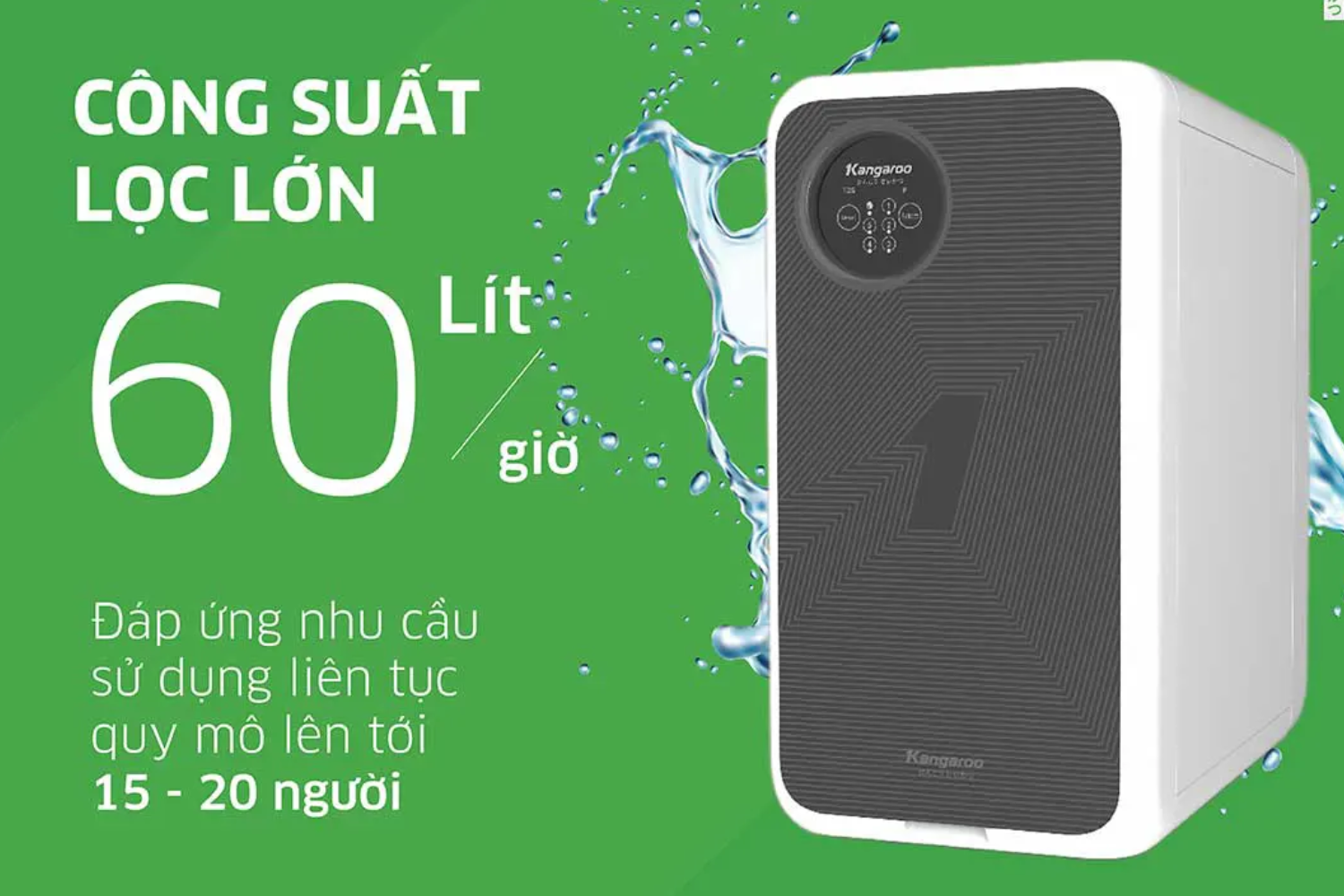 Kangaroo Hydrogen KG400US có cơ chế lọc công suất lớn 60L/H