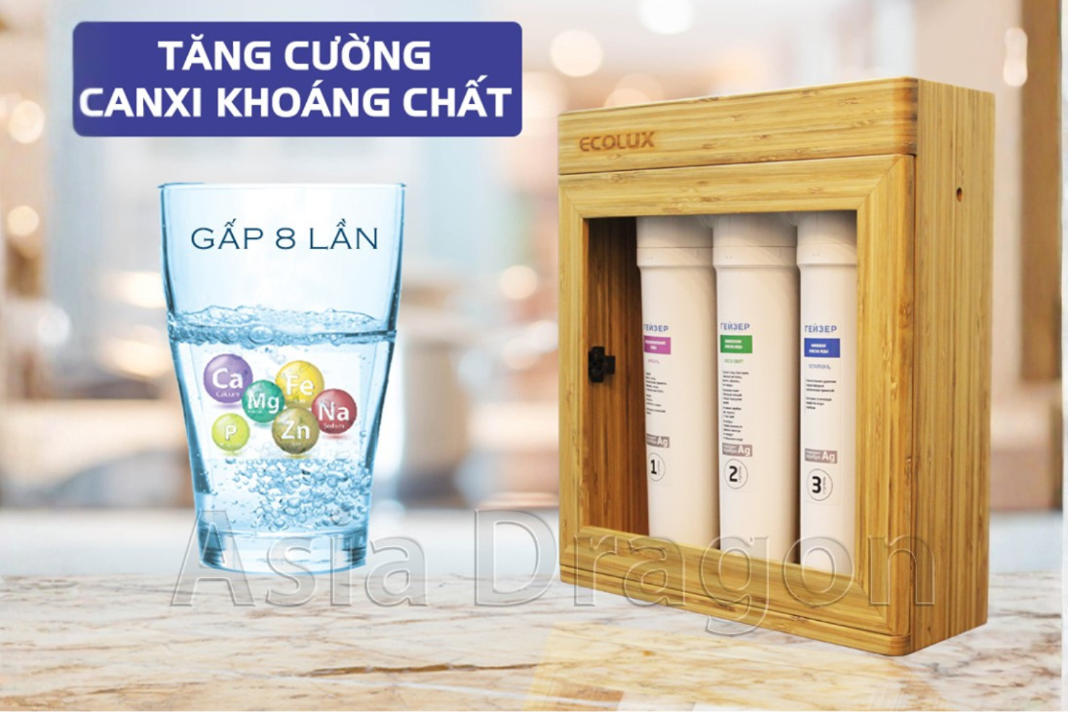 Geyser Ecolux giúp tăng cường sự hấp thu khoáng chất lên đến 8 lần