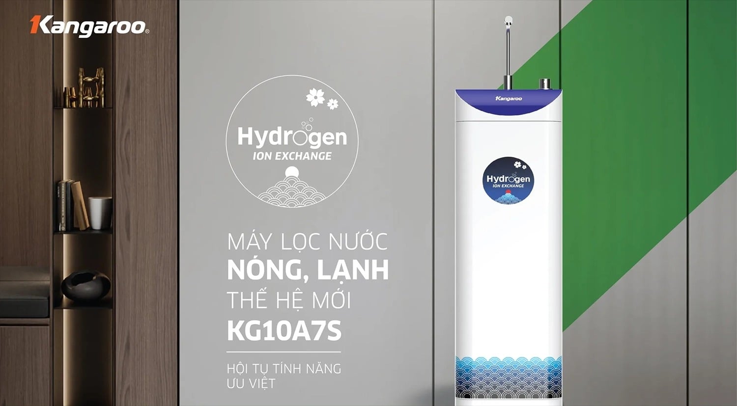 Máy lọc nước Kangaroo Hydrogen Slim nóng lạnh KG10A7S