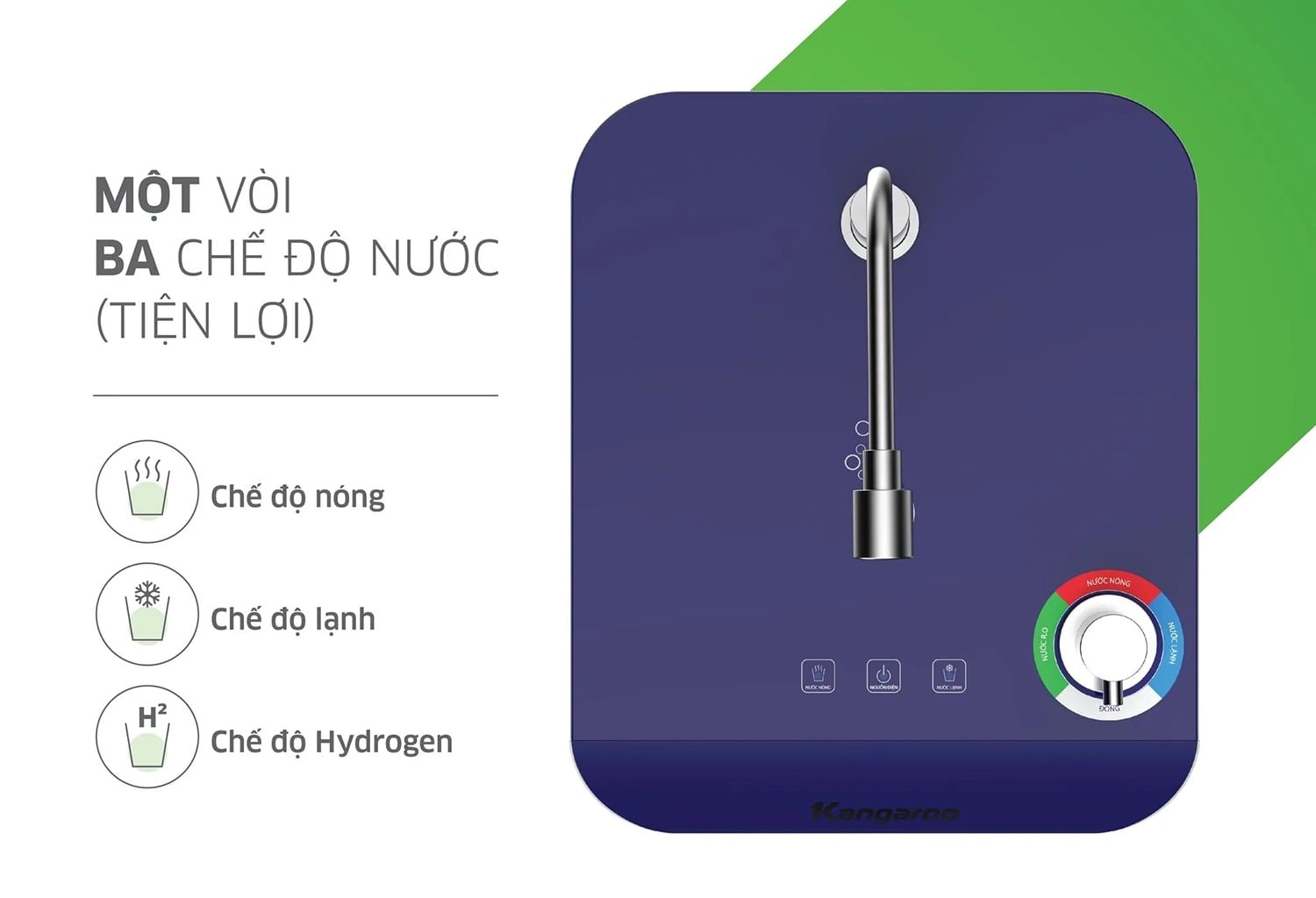 Kangaroo KG10A7S sở hữu hệ thống lấy nước tích hợp 3 trong 1