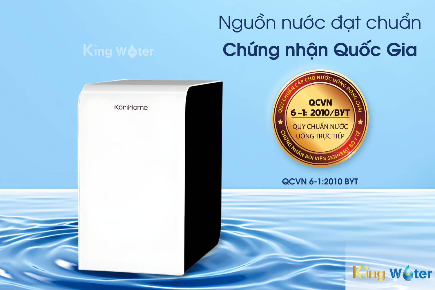 Korihome WPK-606-LITE cho nước sau lọc đạt chuẩn Quốc Gia về nước đóng chai