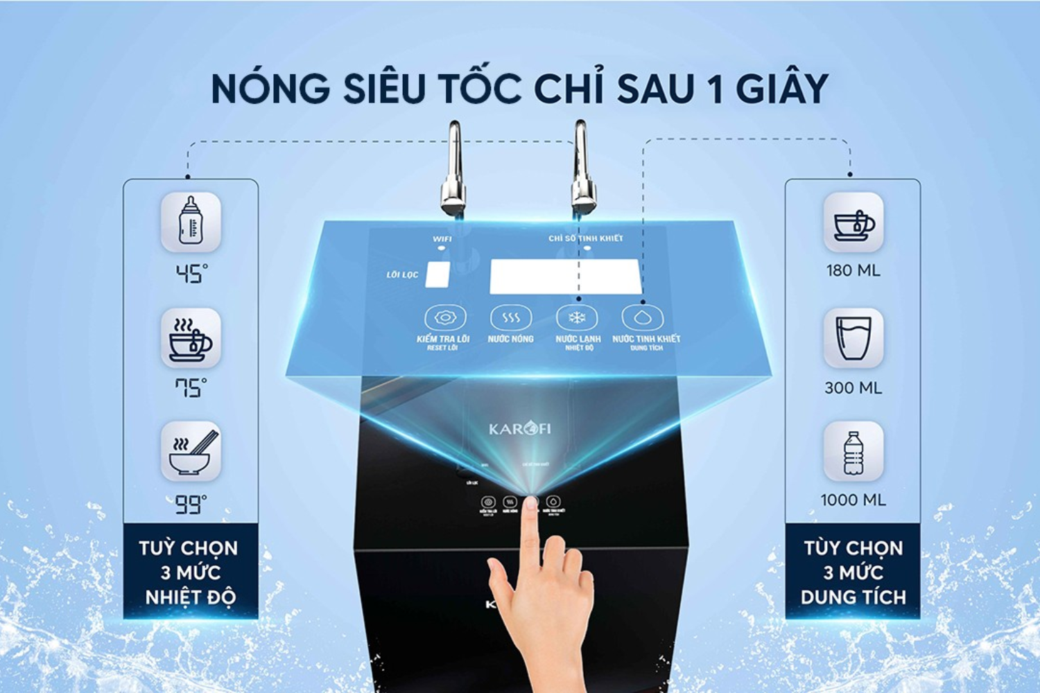Máy lọc nước RO Karofi KAD-N89 trang bị công nghệ làm nóng siêu tốc