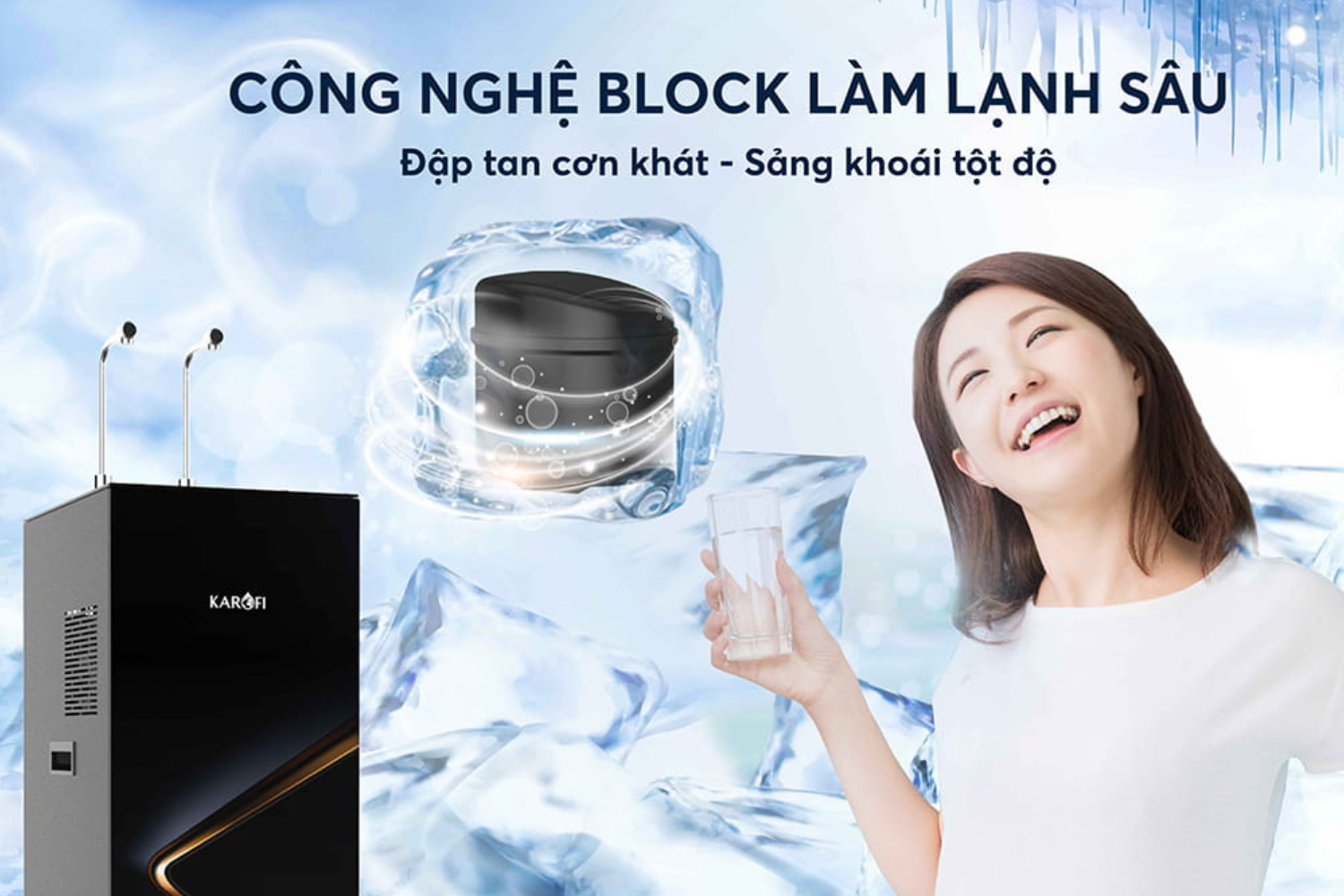 Máy lọc nước RO Karofi KAD-N89 duy trì nhiệt độ nước lạnh từ 8°C&nbsp; - 10°C