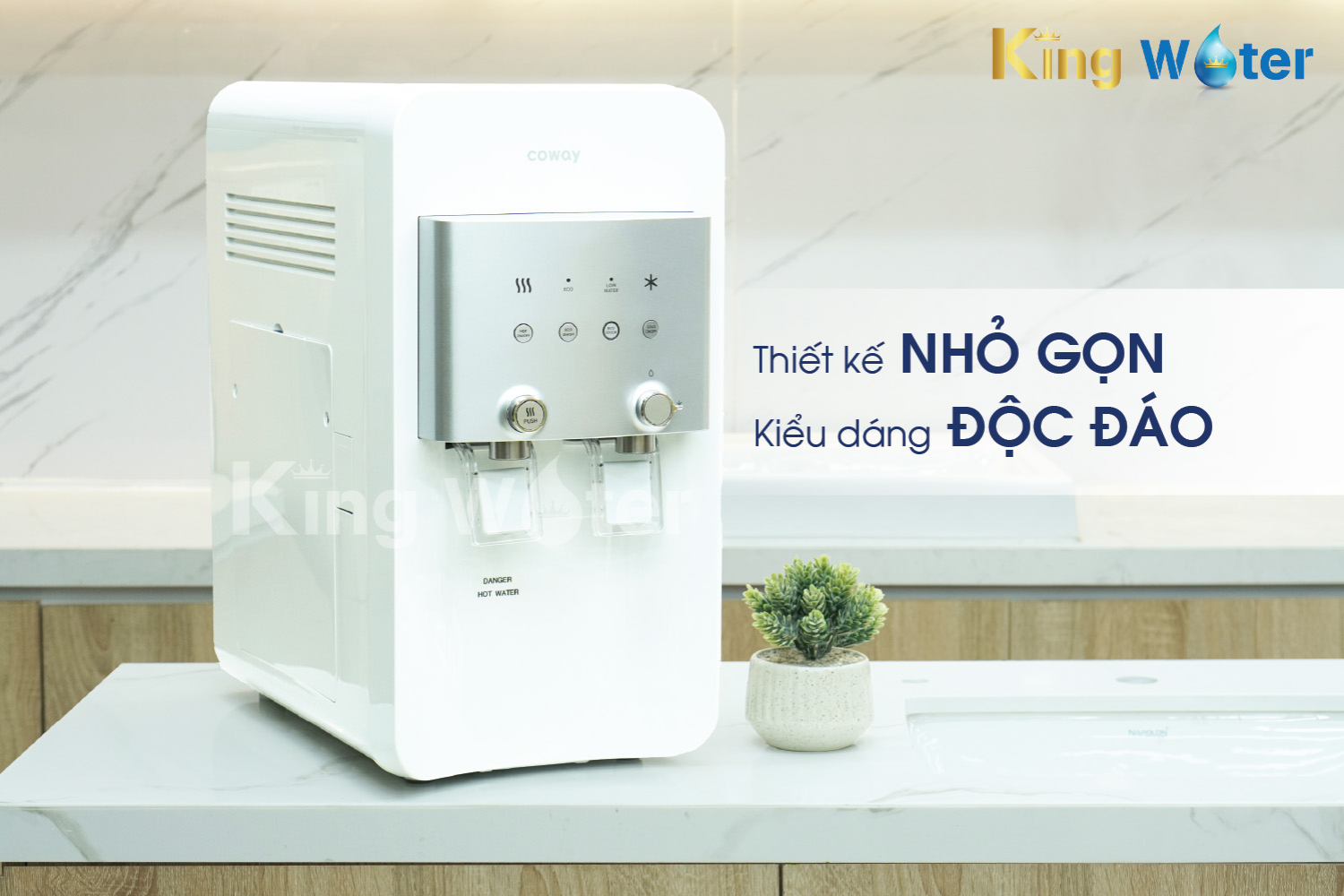 Coway CHP-18AR được thiết kế với kiểu dáng mỏng, gọn gàng