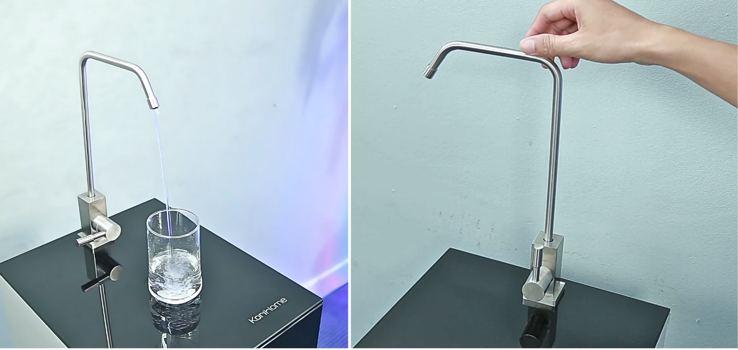 Vòi nước chế tác từ inox 304, xoay tròn không giới hạn không gian