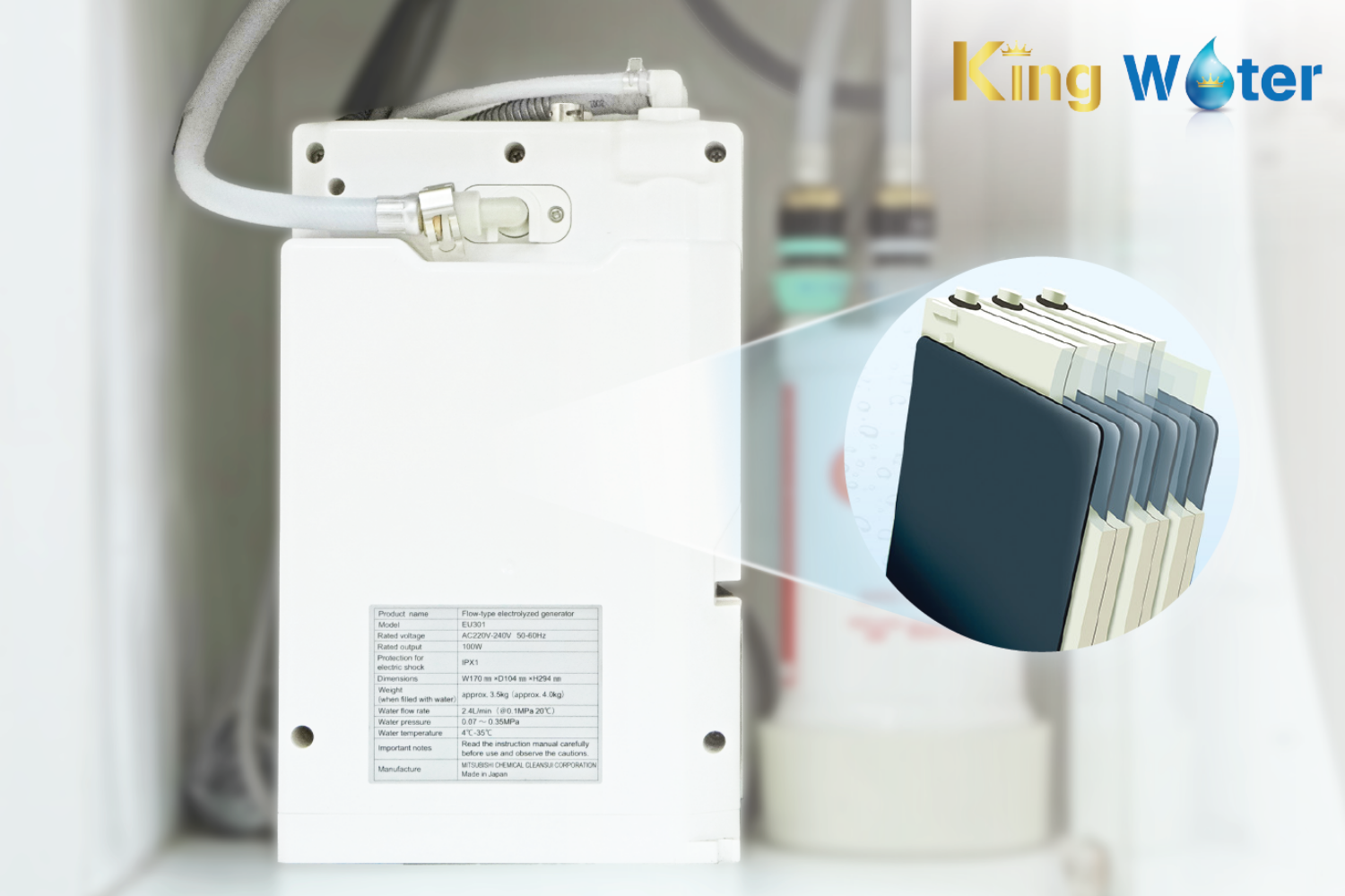 Máy lọc nước Cleansui EU301 - trang bị 5 tấm điện cực