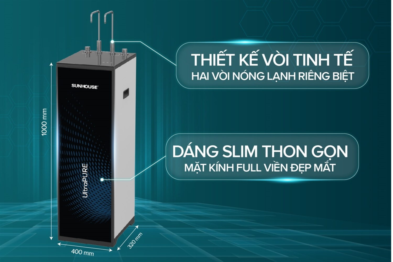 Sunhouse&nbsp;SHA76620KL có kiểu dáng slim nhỏ gọn, mặt kính full viền đẹp mắt