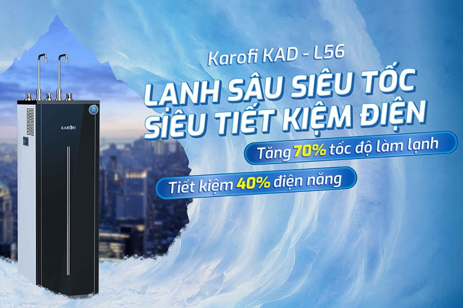 Cây nước nóng lạnh&nbsp;Karofi KAD-L56 đáp ứng cả chuẩn thẩm mỹ lẫn chất lượng