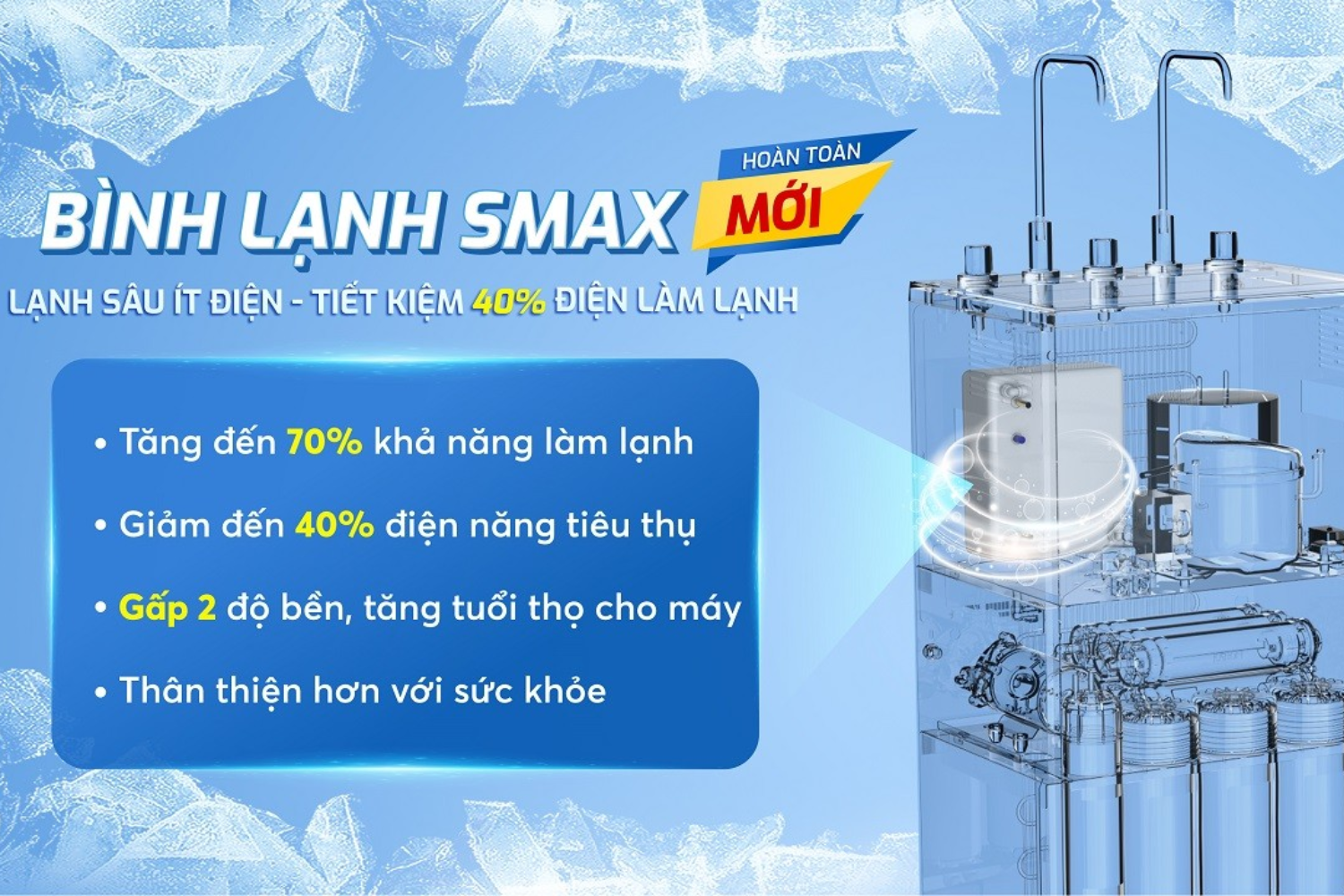 Bình lạnh Smax tiên phong cho công nghệ lạnh nhanh, sâu và tiết kiệm