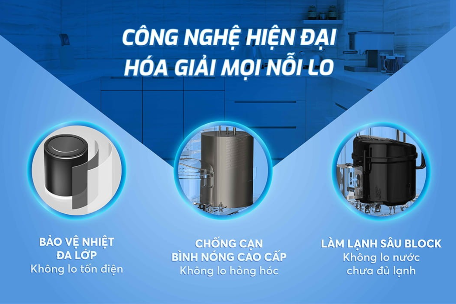 Máy lọc nước Karofi KAD-L56 được tích hợp bộ 3 công nghệ bảo vệ toàn diện