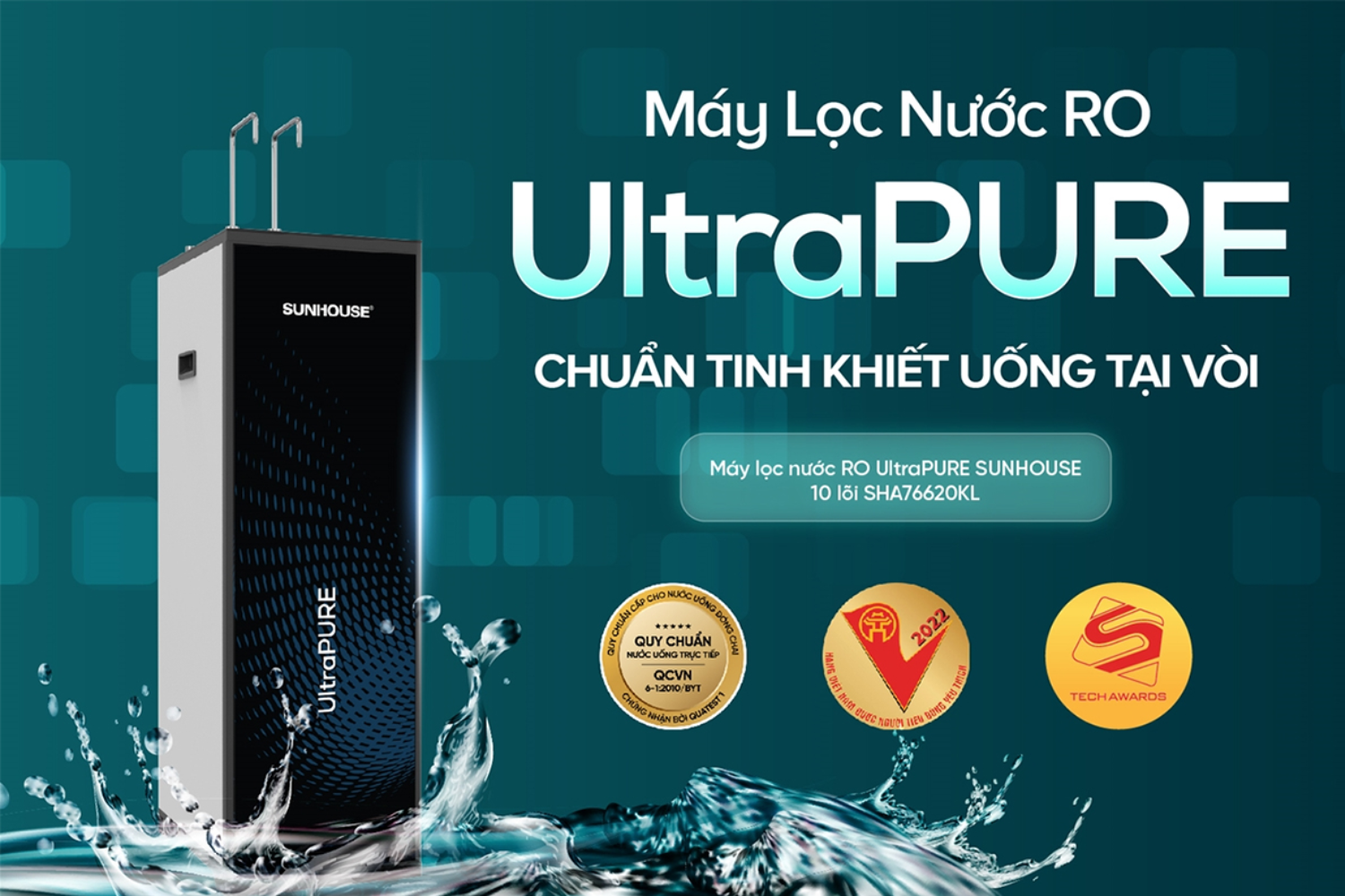 Máy lọc nước UltraPURE SUNHOUSE SHA76620KL 10 lõi Nóng Lạnh