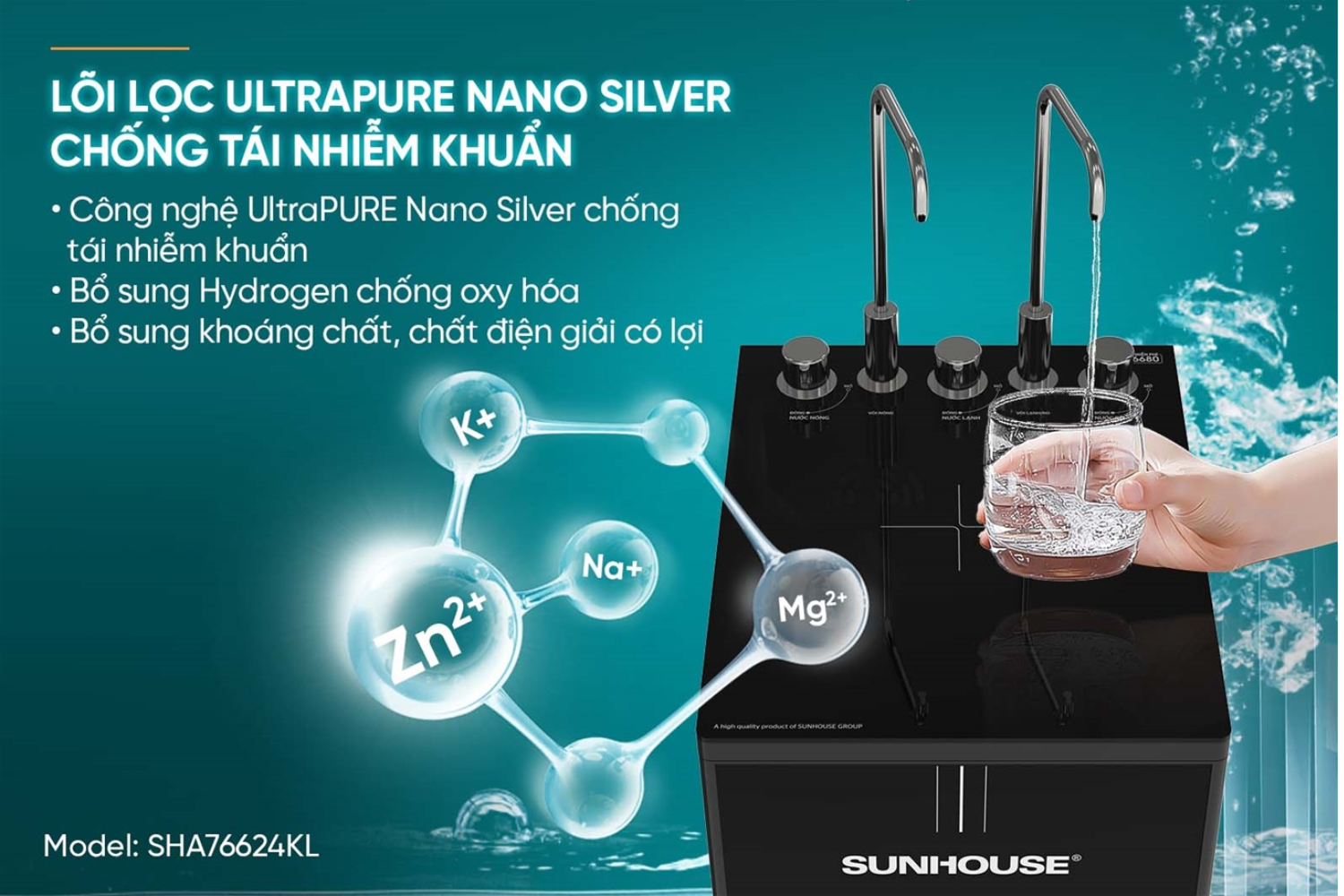 Lõi Nano Silver UltraPURE sử dụng tinh thể bạc nano để diệt khuẩn