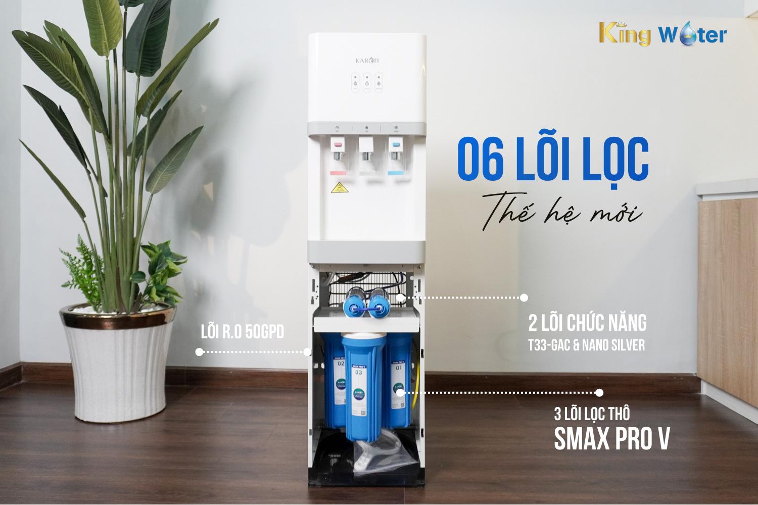 Karofi HCV208RO sở hữu 6 lõi lọc hiện đại