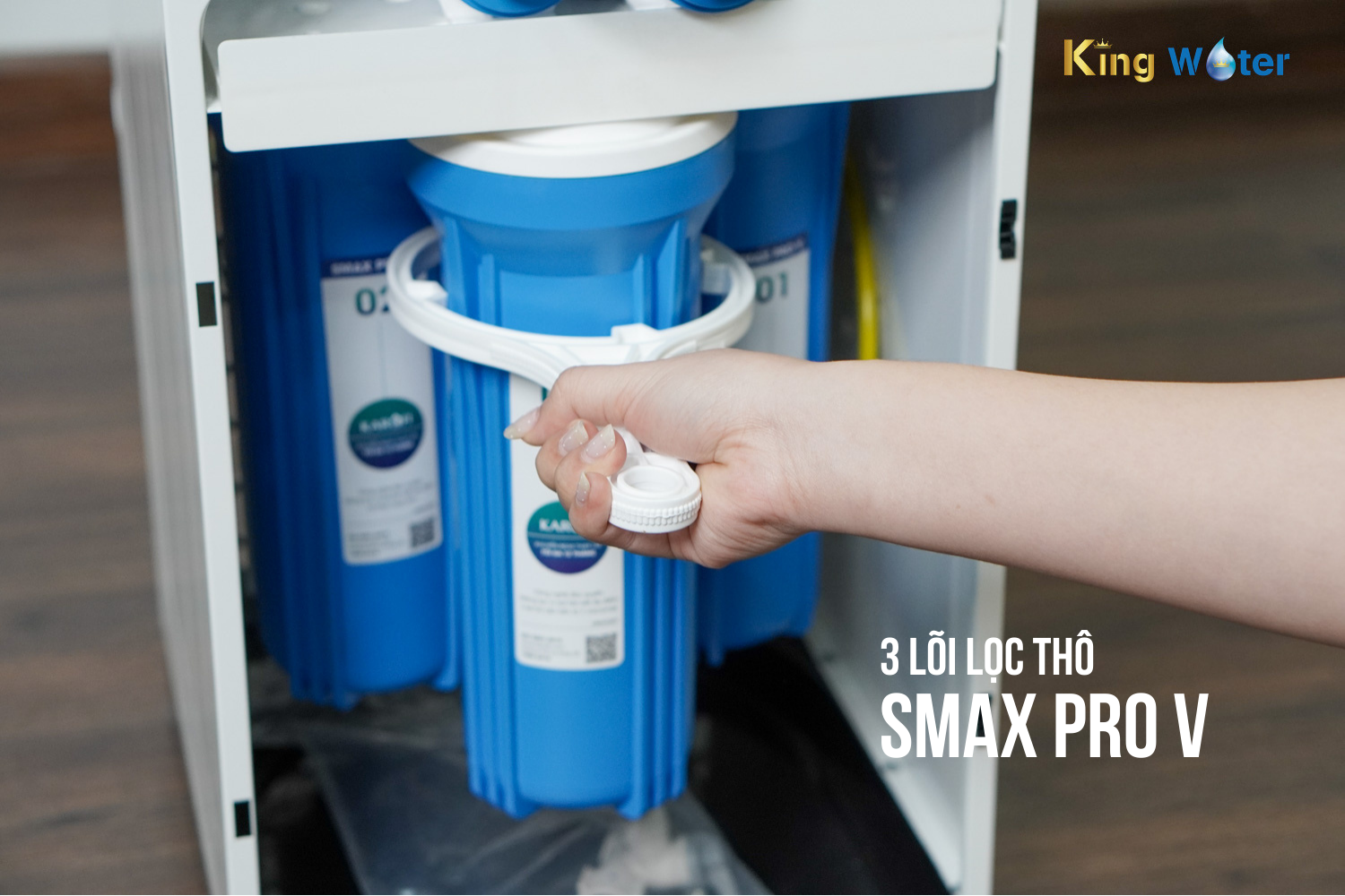 Bộ 3 lõi lọc thô Smax Pro V trên Karofi HCV208RO
