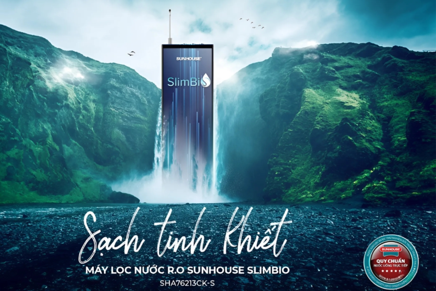 Sunhouse SLIMBIO SHA76213CK-S là giải pháp nước uống 3 trong 1