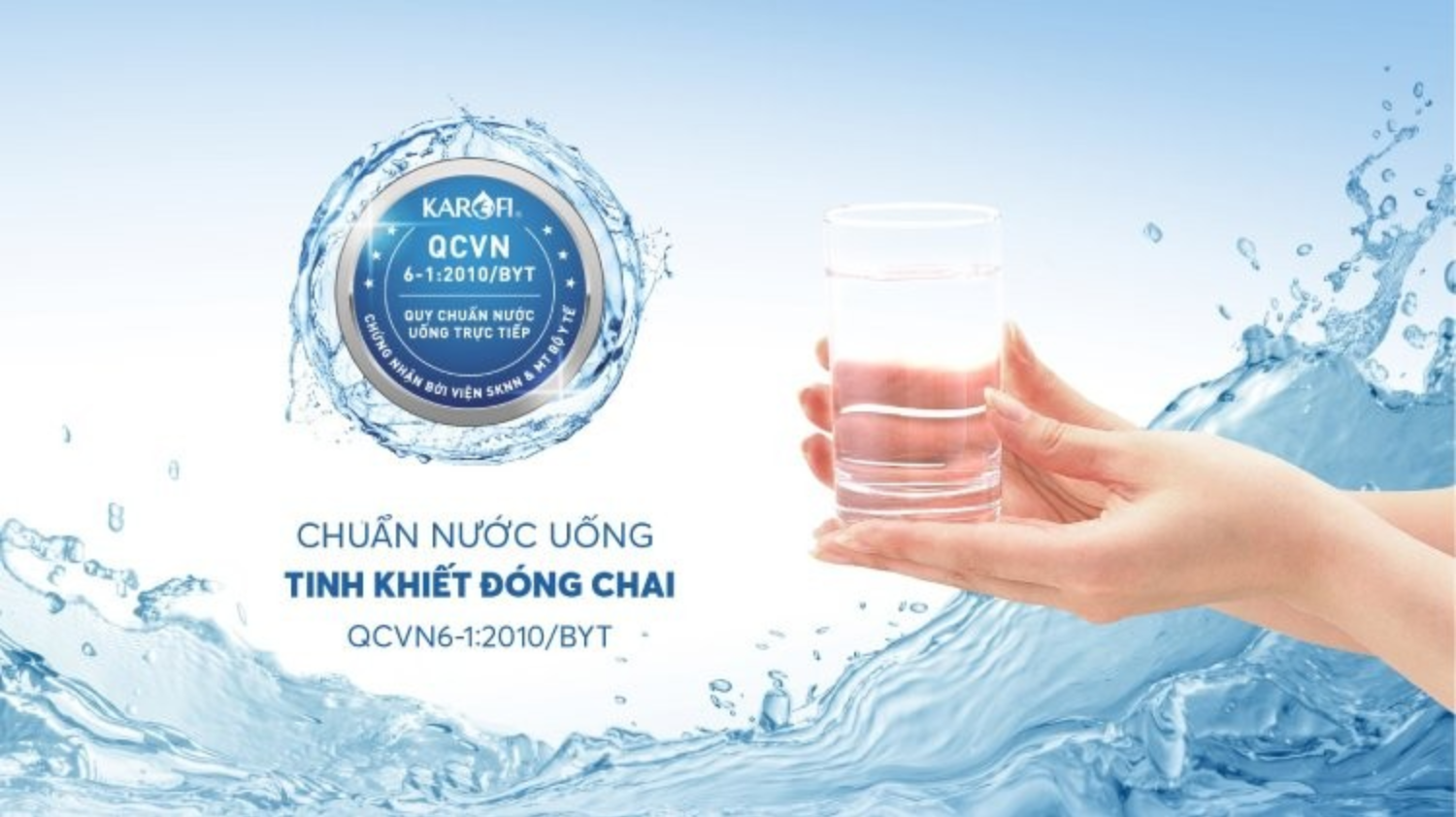 Nguồn nước sau khi lọc qua Karofi Slim S-s038 đạt chứng nhận đạt quy chuẩn của Bộ Y tế