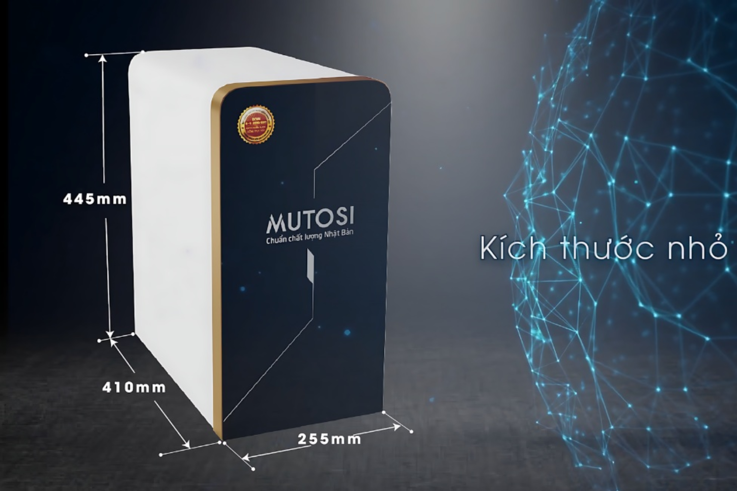 Máy lọc nước Mutosi MP-370U sở hữu thiết kế kích thước mỏng gọn