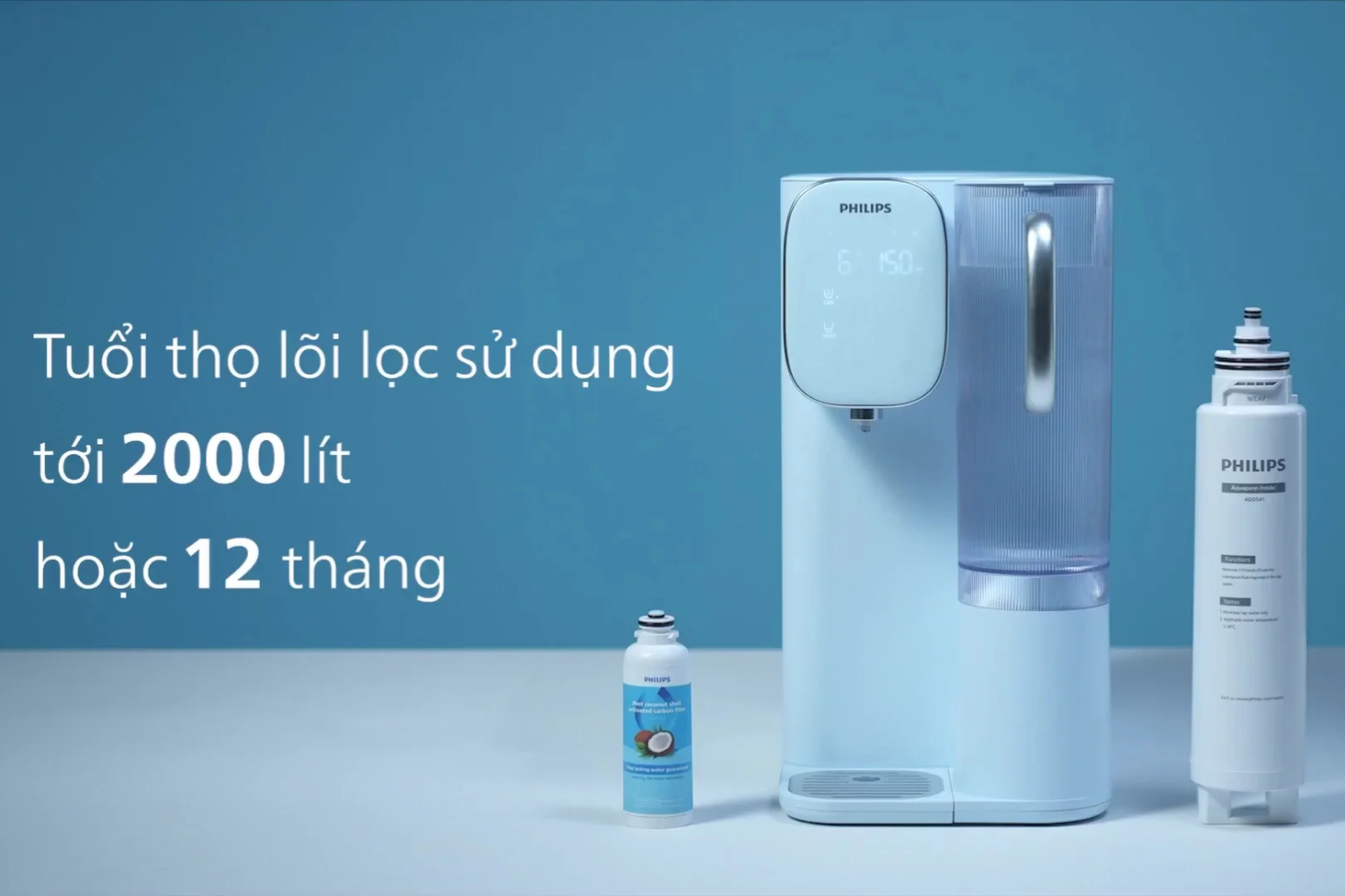 Lõi máy lọc nước Philips ADD6912WH/74 có tuổi thọ lọc lên đến 2.000 lít