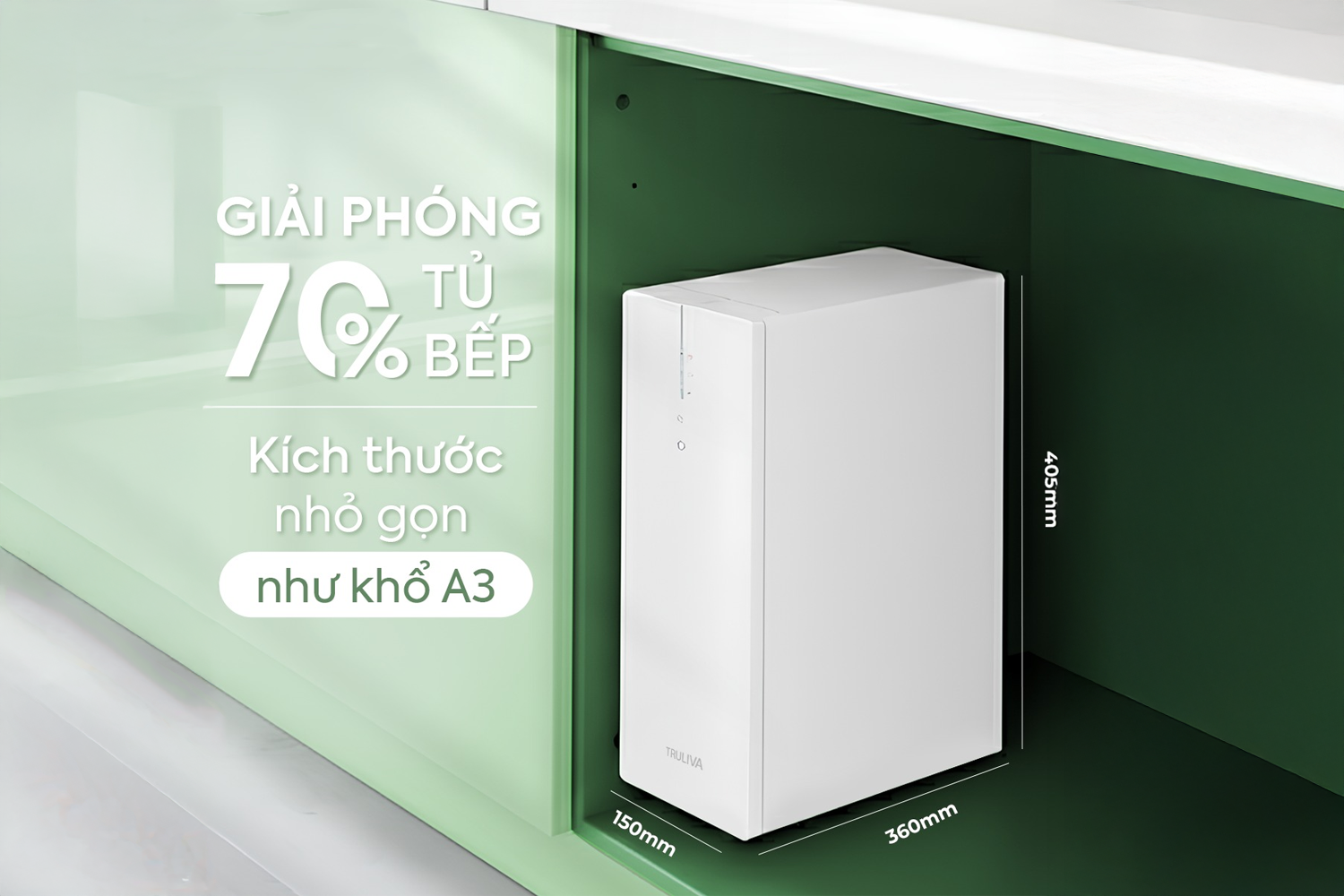 Thiết kế nhỏ gọn, không bình chứa