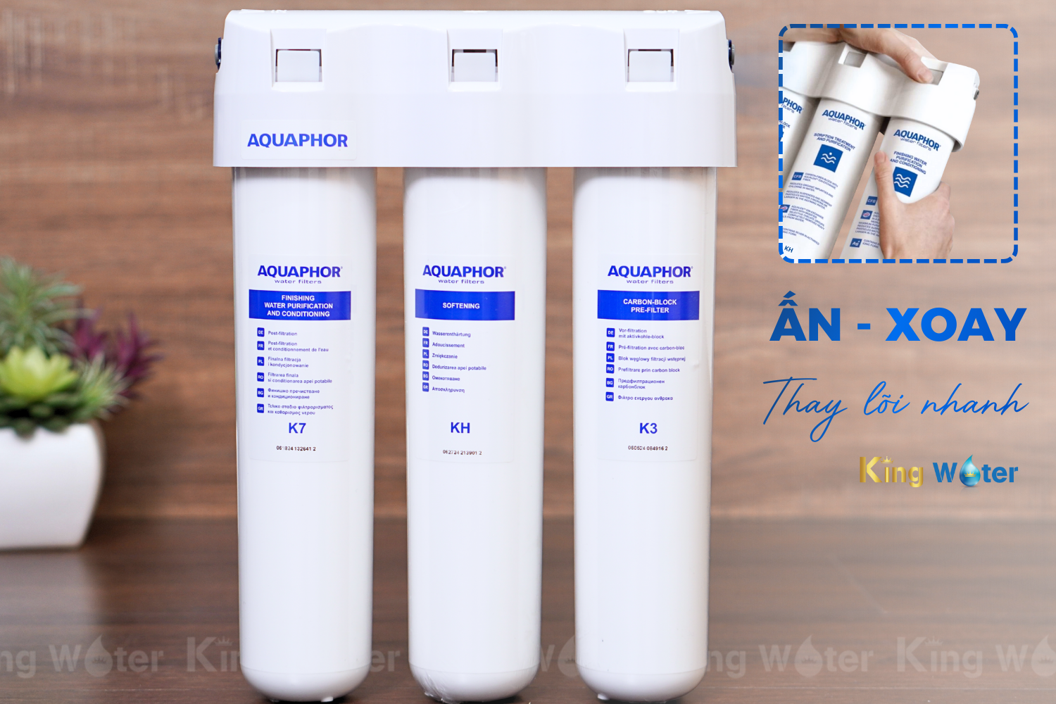 Ưu điểm được người dùng đánh giá cao trên Aquaphor&nbsp;Crystal H6 là cơ chế thay lõi 