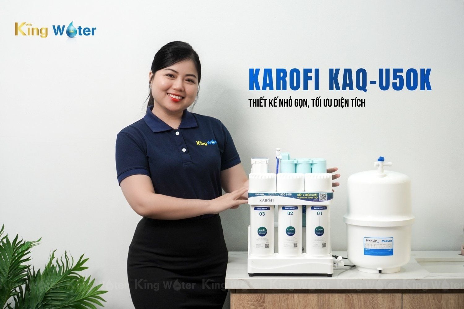 Máy lọc nước RO Karofi KAQ-U50K nhỏ gọn, phù hợp mọi không gian