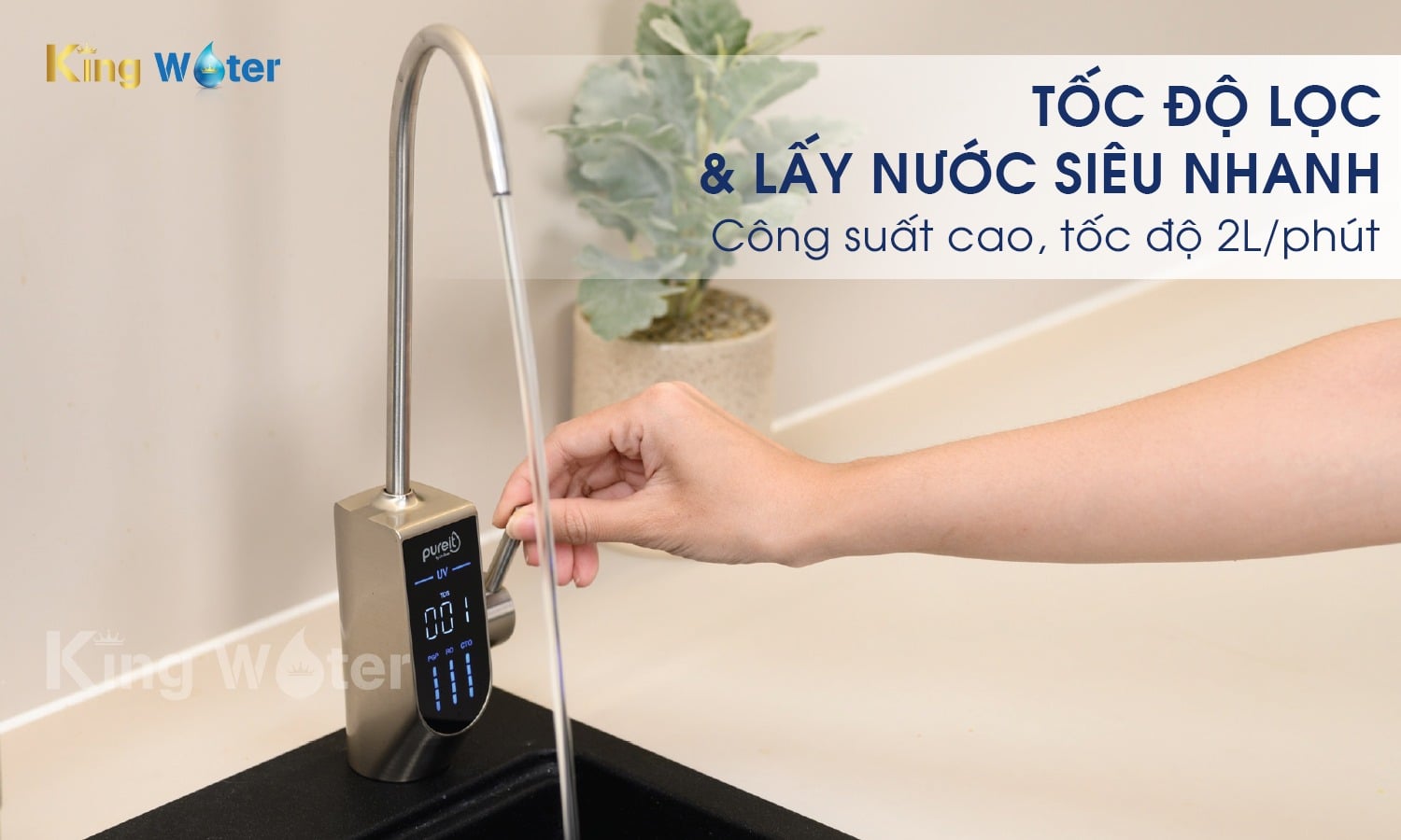 Pureit Delica UR5840 với tốc độ lọc và lấy nước siêu nhanh 2l/phút