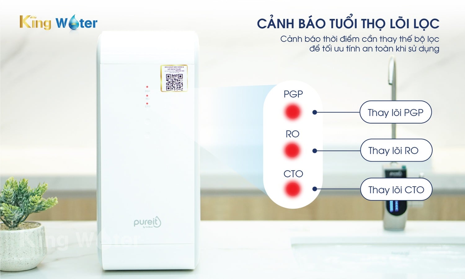 Cảnh báo thay lõi lọc tiện lợi