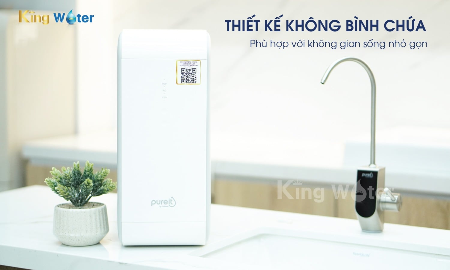 Unilever Pureit Delica UR5840 thiết kế không bình chứa phù hợp với không gian sống nhỏ gọn