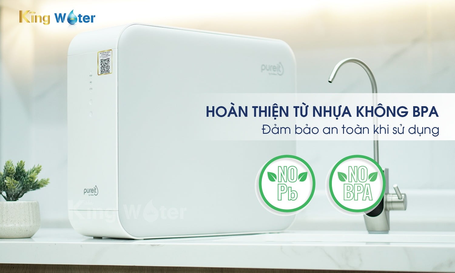 Unilever Pureit Delica UR5840 hoàn thiện từ nhựa không BPA, đảm bảo an toàn khi sử dụng