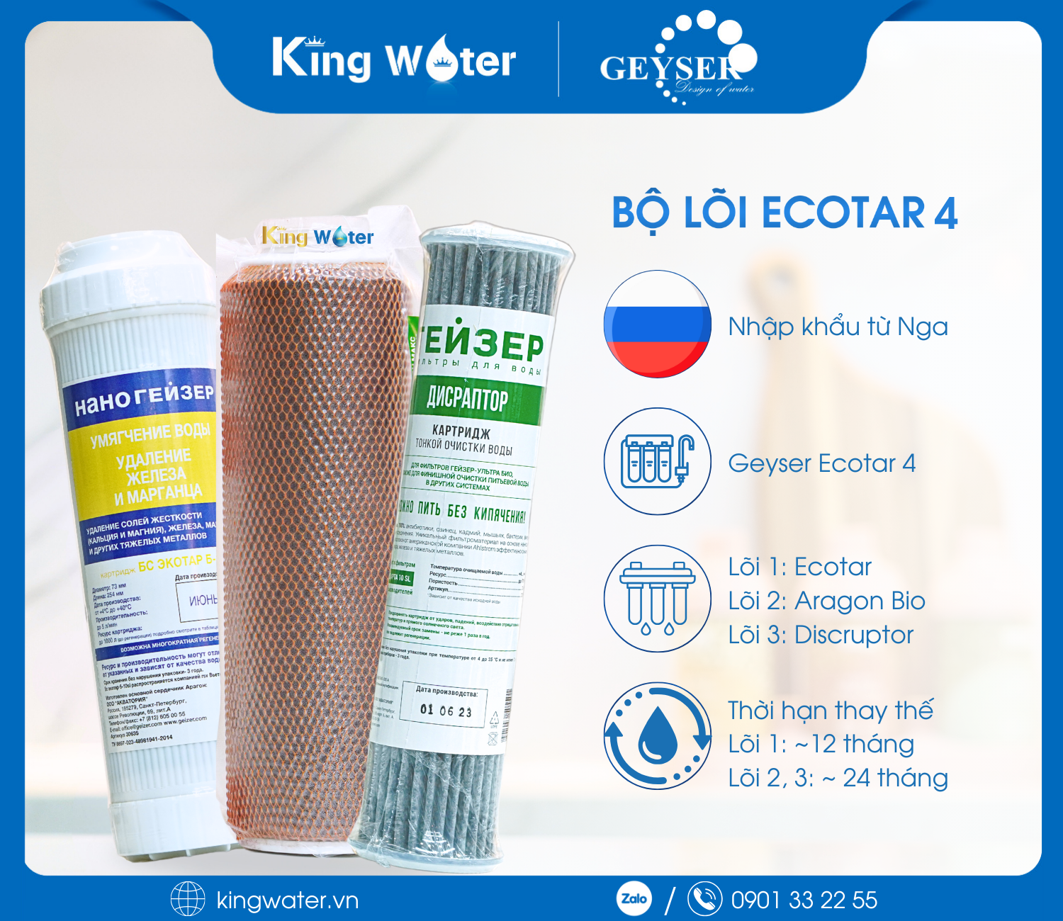 Tuổi thọ của bộ lõi Ecotar 4 được cải thiện đáng kể so với các thế hệ trước