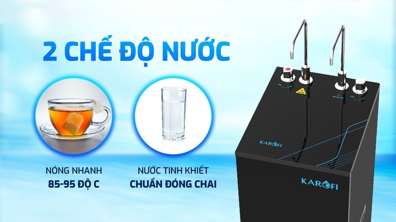 Máy lọc nước Karofi KAH-D18 tích hợp 2 vòi 2 chế độ Nóng - Nguội tiện lợi