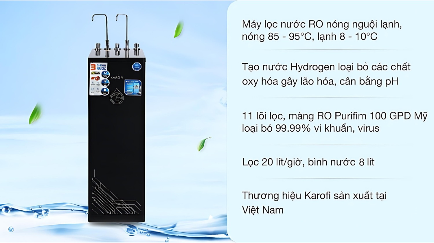 Máy lọc nước Karofi KAD D66G đa chức năng