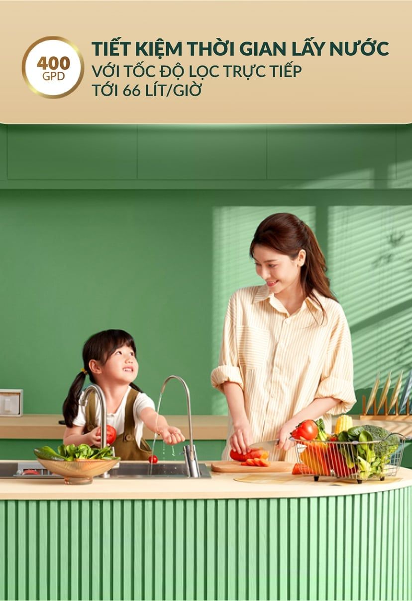 Máy lọc nước Aosmith S400 công suất lọc lớn 66 lít/giờ