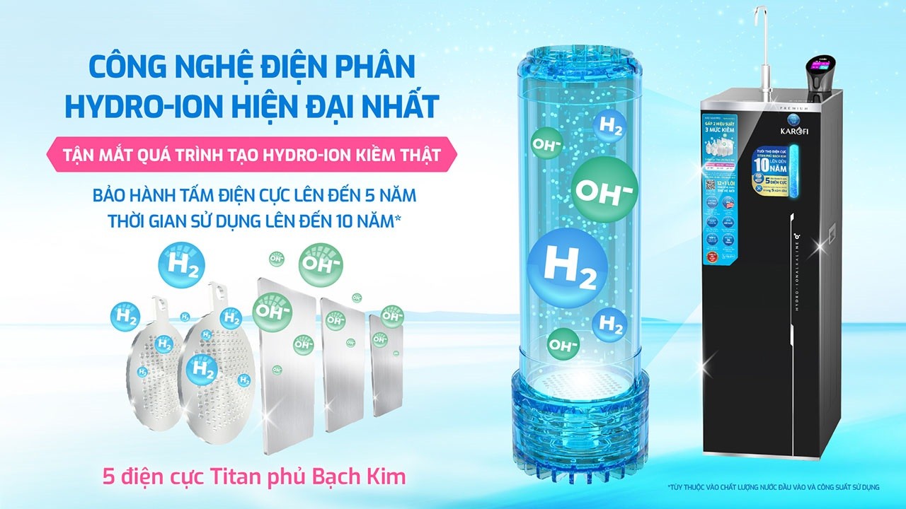 máy lọc nước KAE-S68 PRO tích hợp công nghệ điện phân Hydro-ion hiện đại&nbsp;bậc nhất