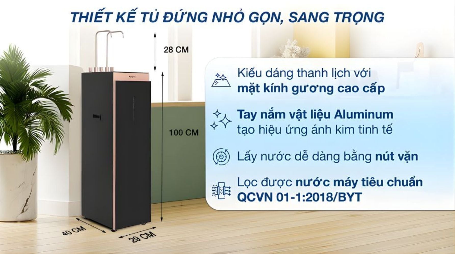 Kangaroo KGHC12A3 thiết kế tủ đứng nhỏ gọn, phù hợp mọi không gian