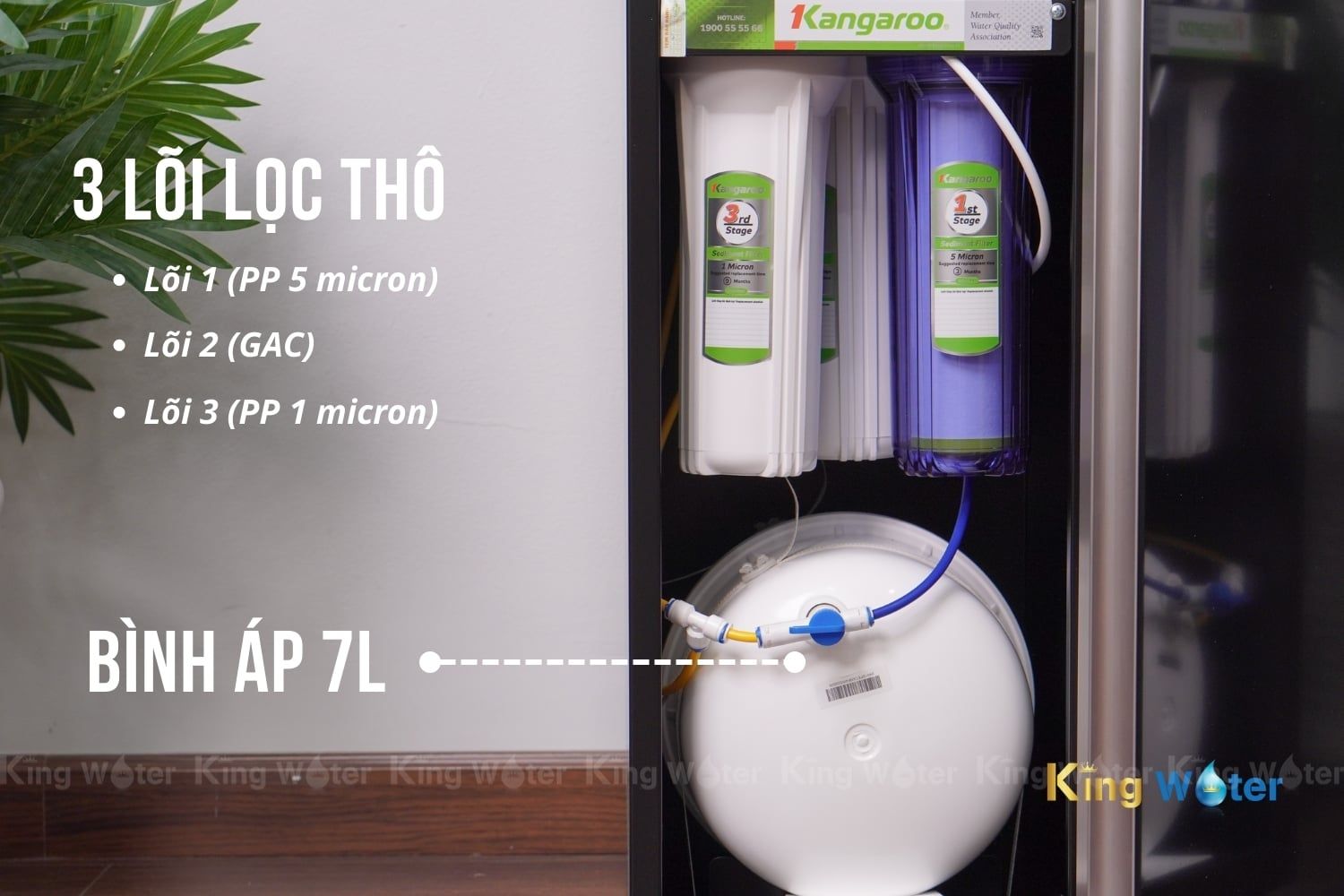 Các lõi lọc thô của máy lọc nước Kangaroo Hydrogen KG100H