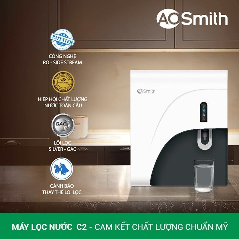 Máy lọc nước Aosmith C2 đạt chất lượng của Mỹ