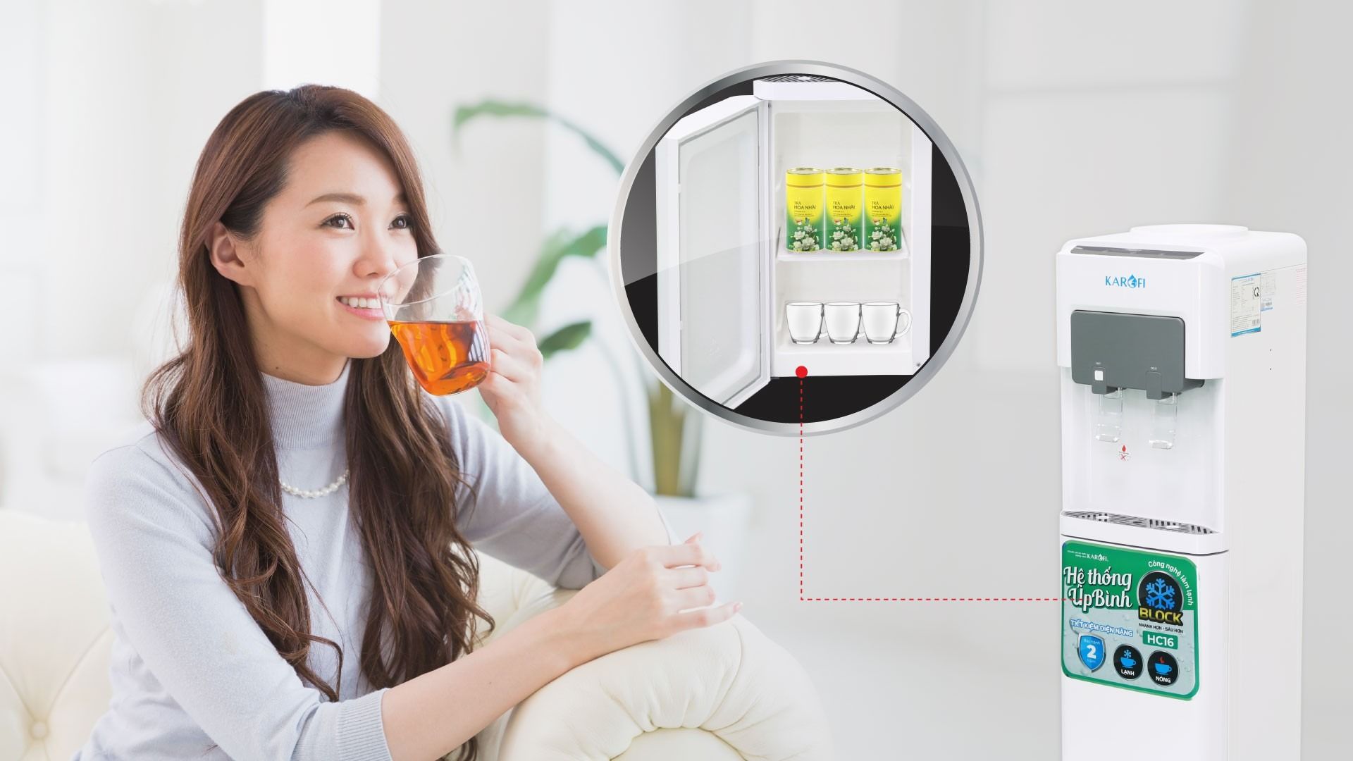 Karofi HC16 sở hữu khoang chứa đồ tiện lợi