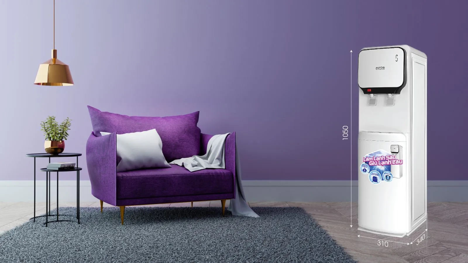 Cây nước nóng lạnh hút bình Mutosi MD-250