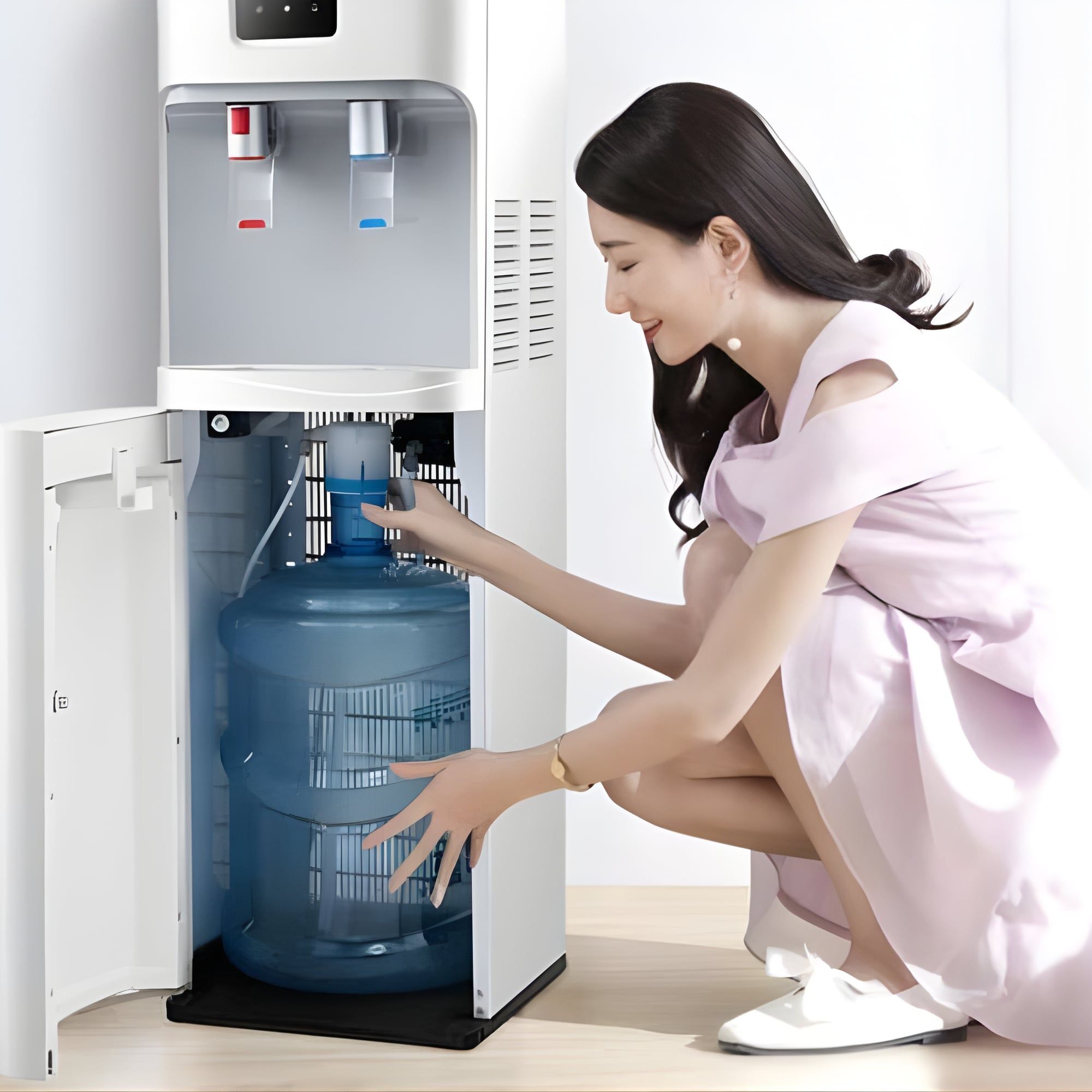 Bình nước thiết kế gắn dưới vô cùng tiện dụng