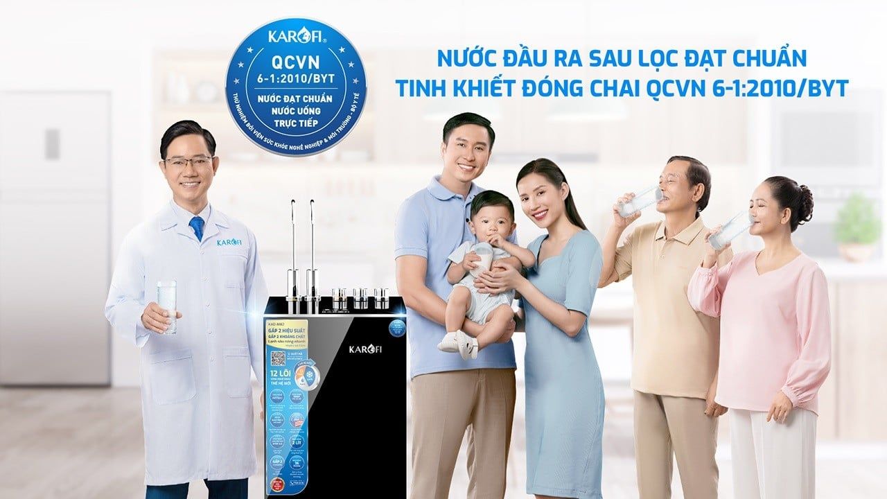 Máy lọc nước Karofi KAD-M82 đạt chuẩn QCVN 6-1:2010/BYT
