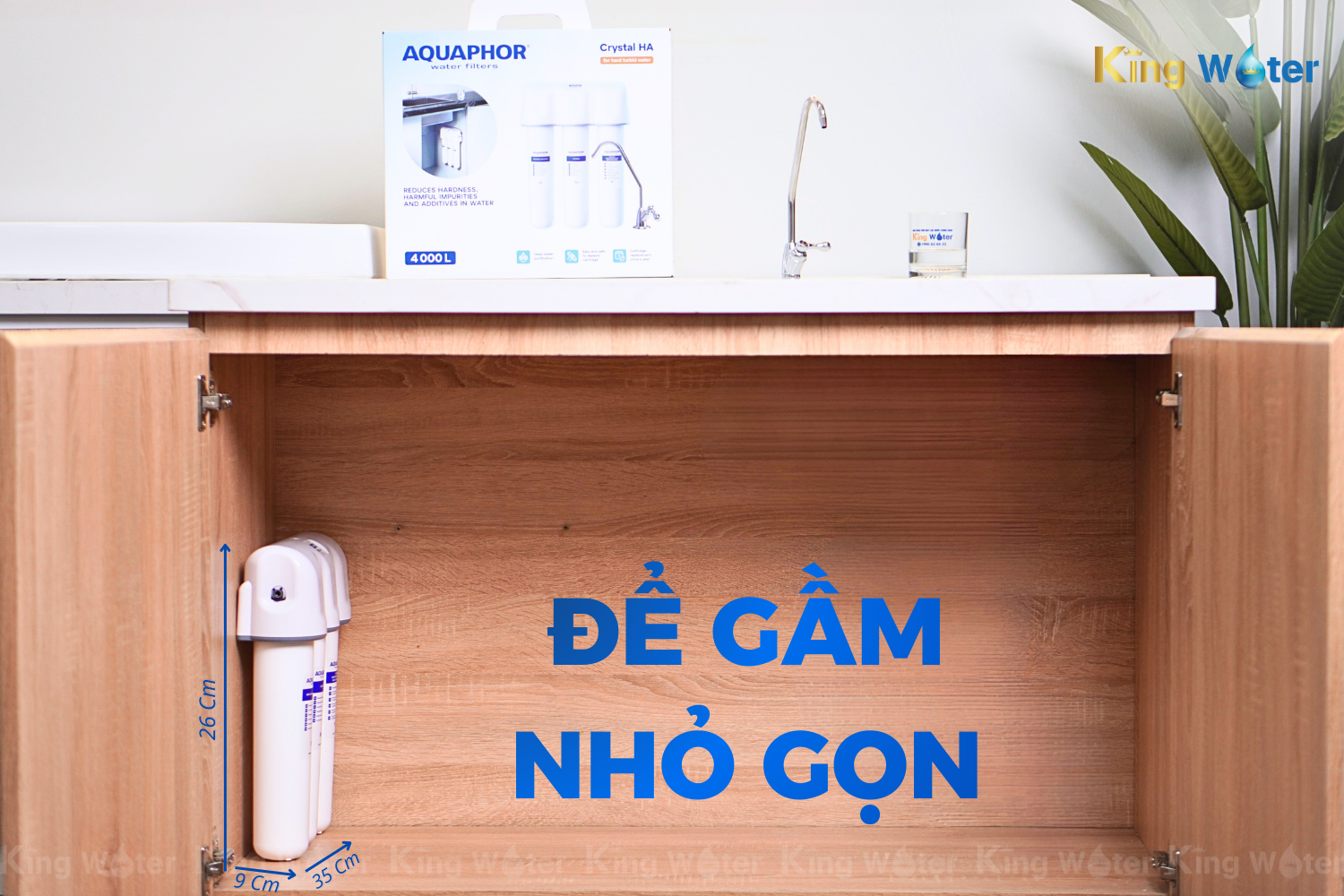 Hệ thống lõi đúc của Aquaphor Crystal HA siêu mỏng (chỉ khoảng 9cm)