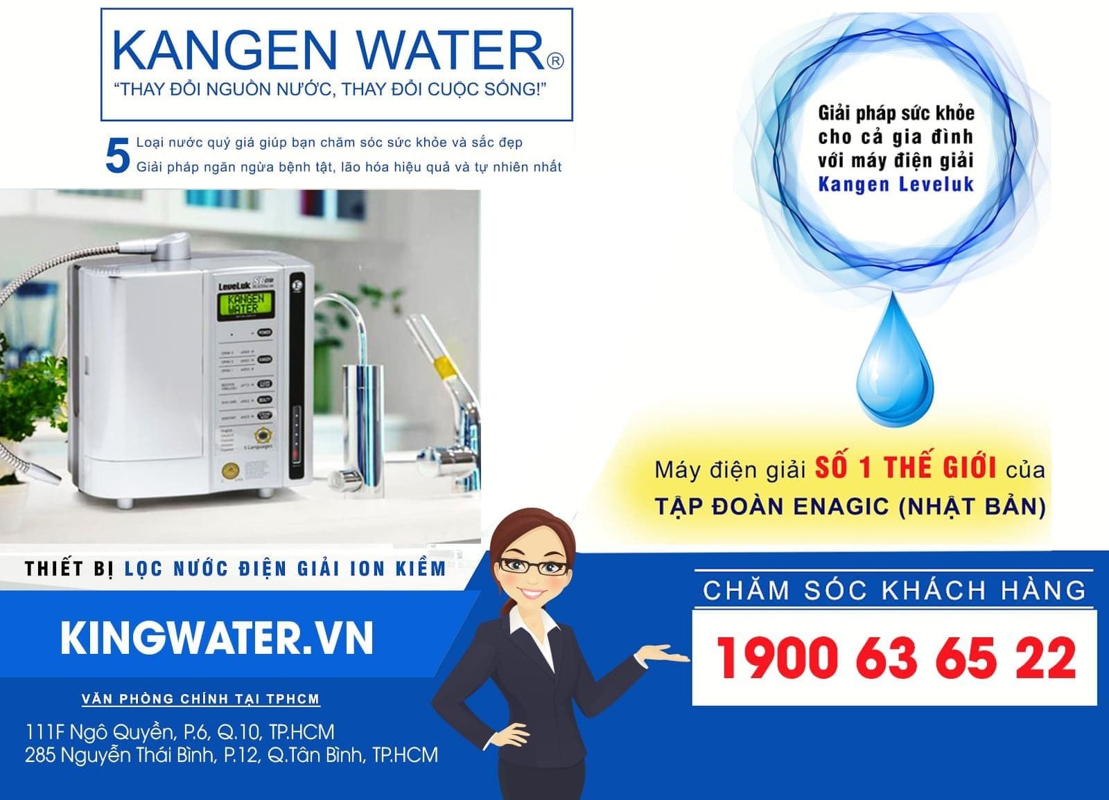 KingWater là địa chỉ được đông đảo khách hàng lựa chọn mua máy lọc Kangen trong hơn 10 năm qua