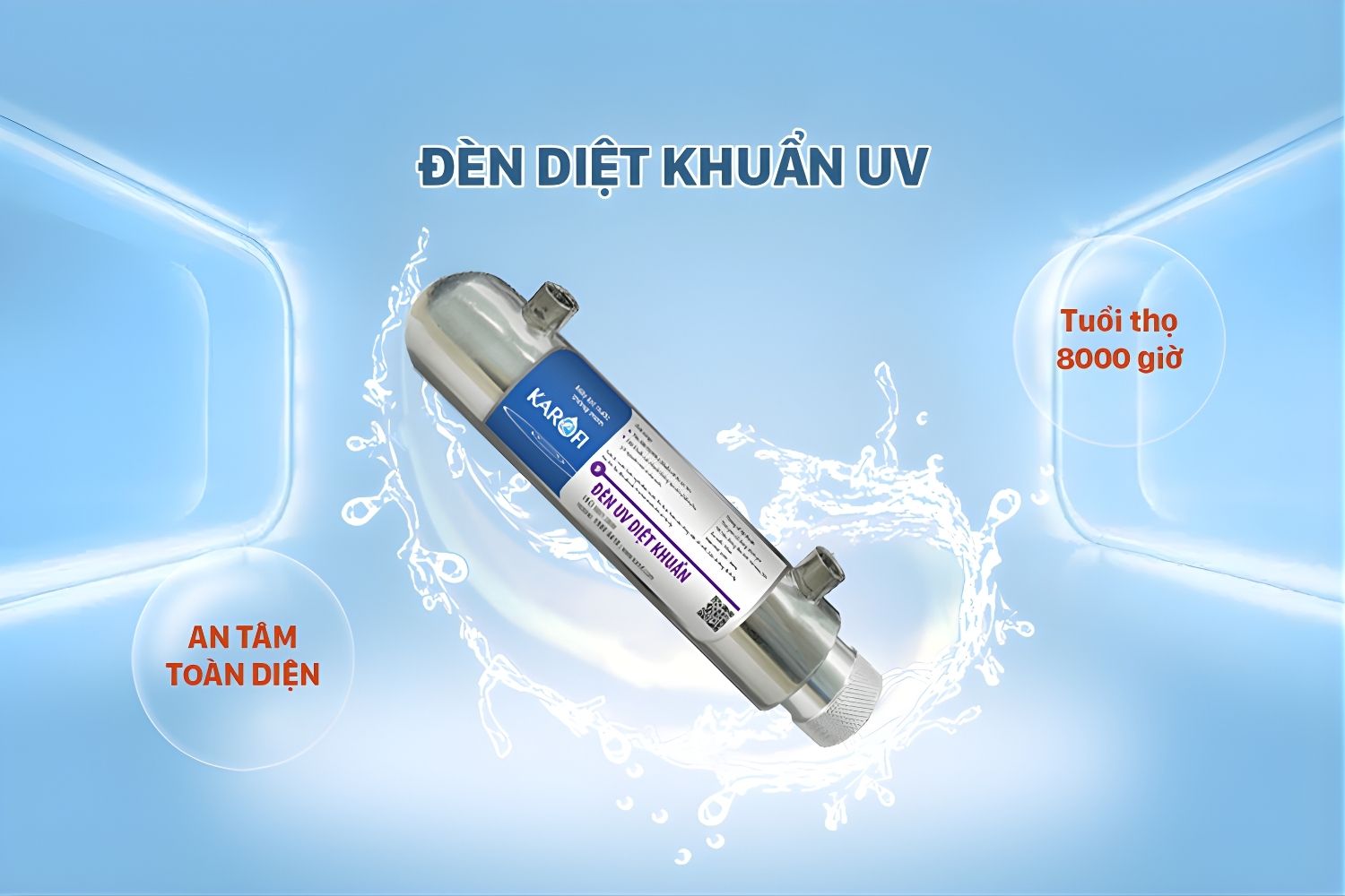 Hiệu quả diệt khuẩn của đèn UV Karofi lên tới 99,99%