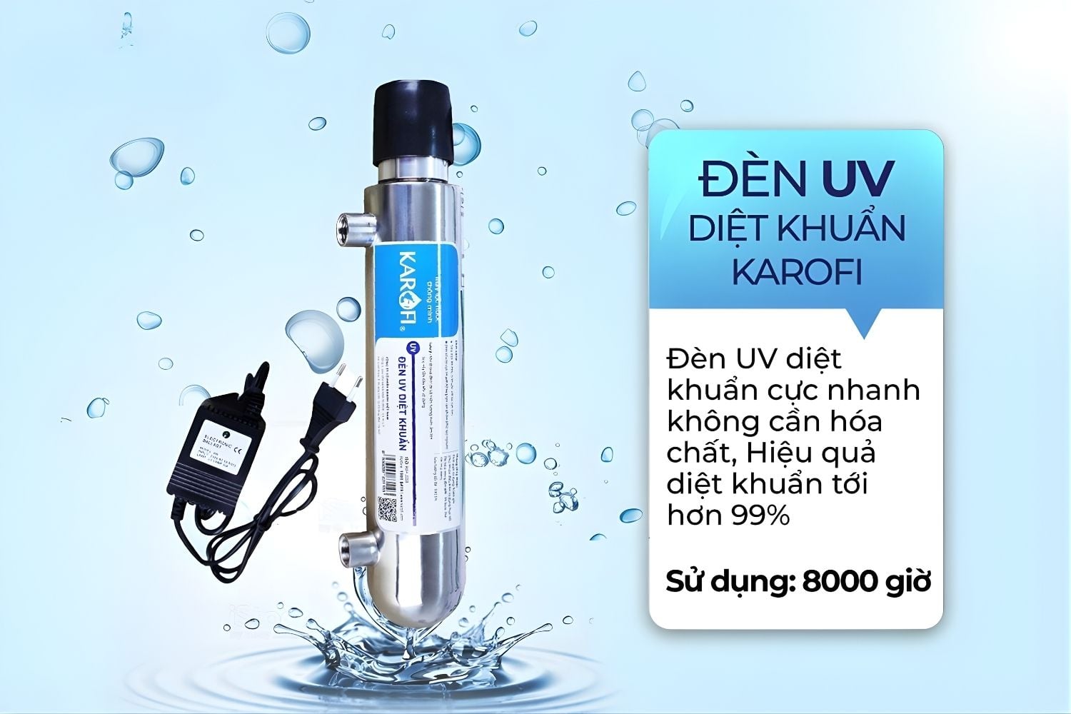 Diệt khuẩn cực nhanh không cần hóa chất, không tạo sản phẩm phụ