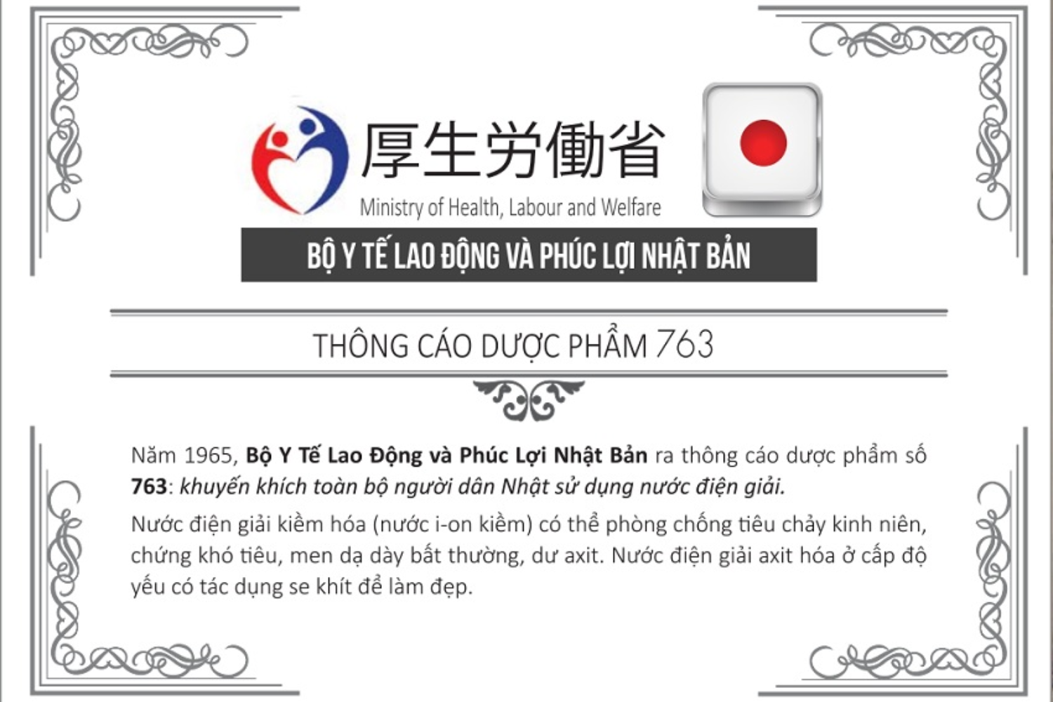 Máy lọc nước ion kiềm đã được Bộ Y tế công nhận là thiết bị y tế